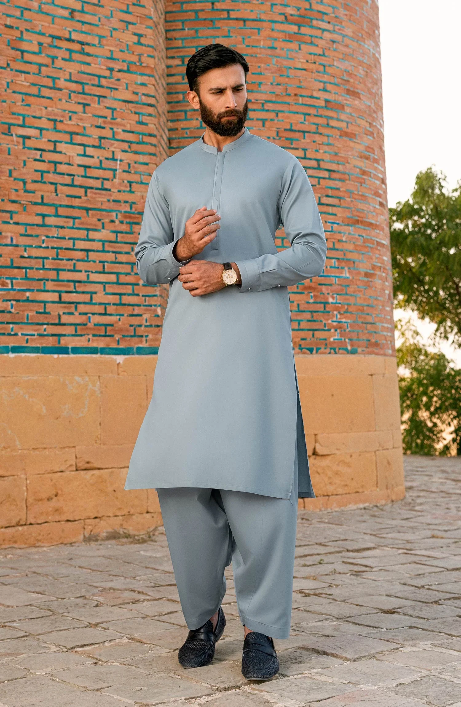 BABY BLUE 100% COTTON KAMEEZ SHALWAR