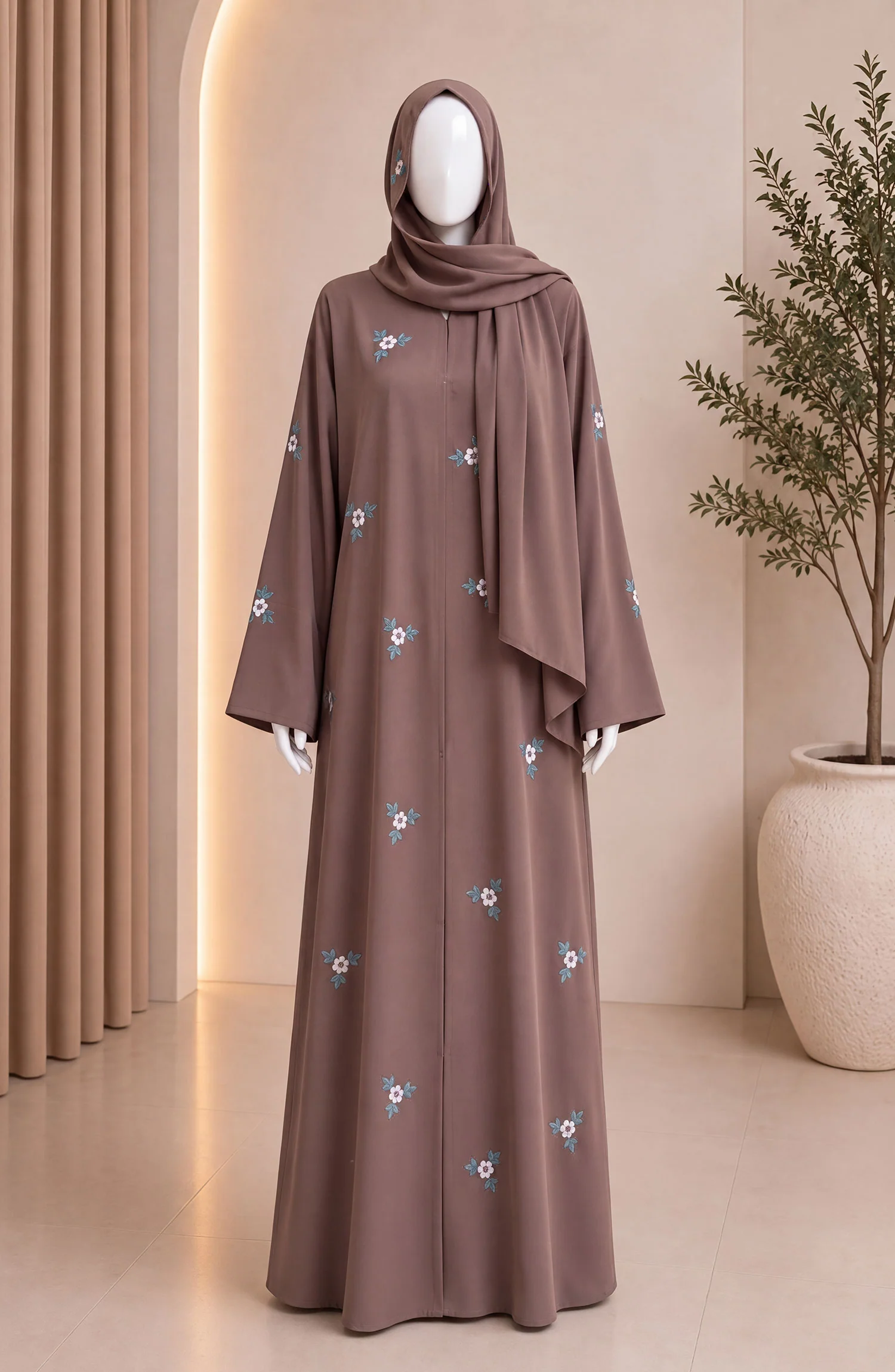 BEIGE FORMAL FESTIVE ABAYA