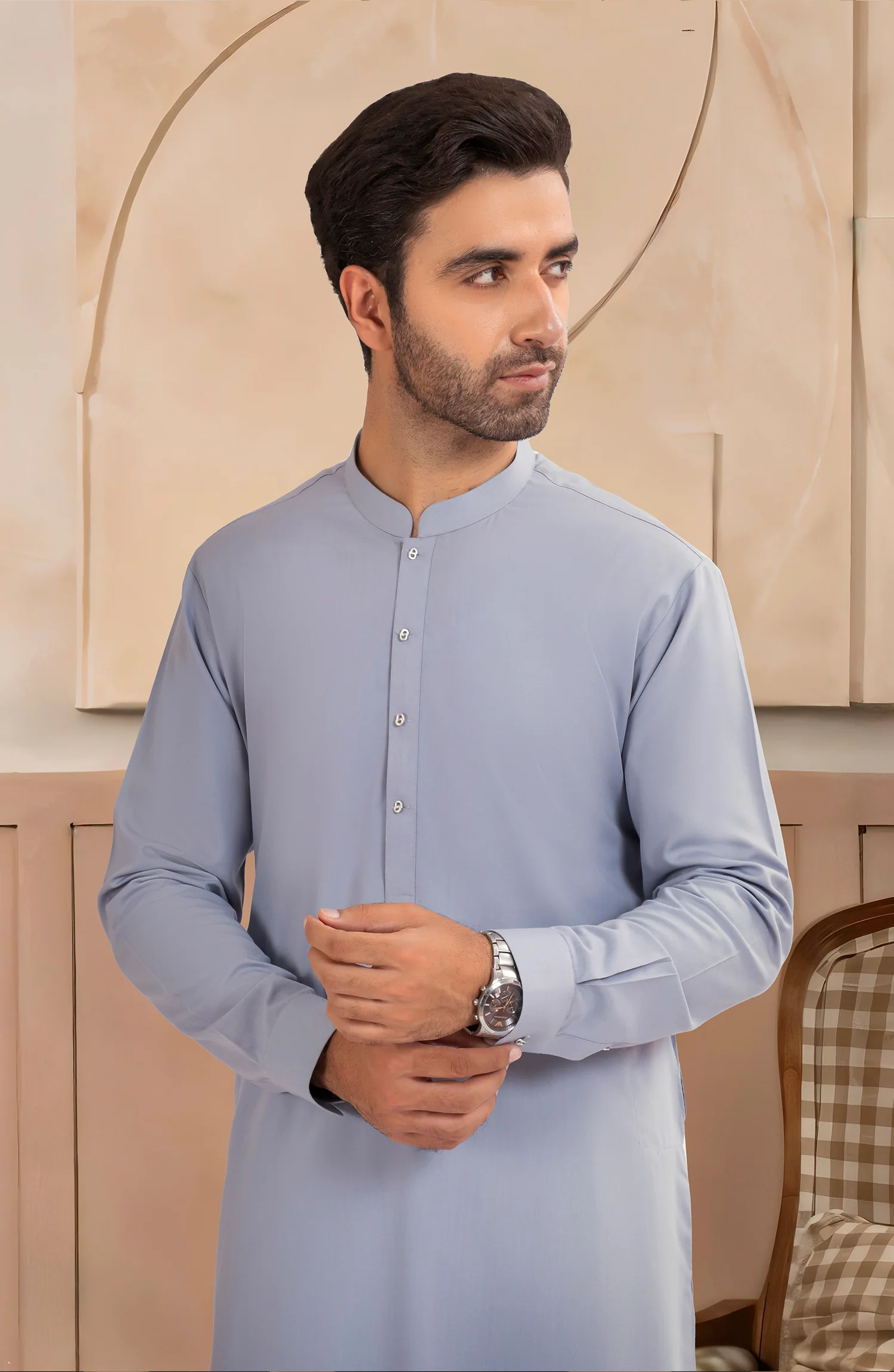 BERRY-MILK BLENDED KAMEEZ SHALWAR - Image 2