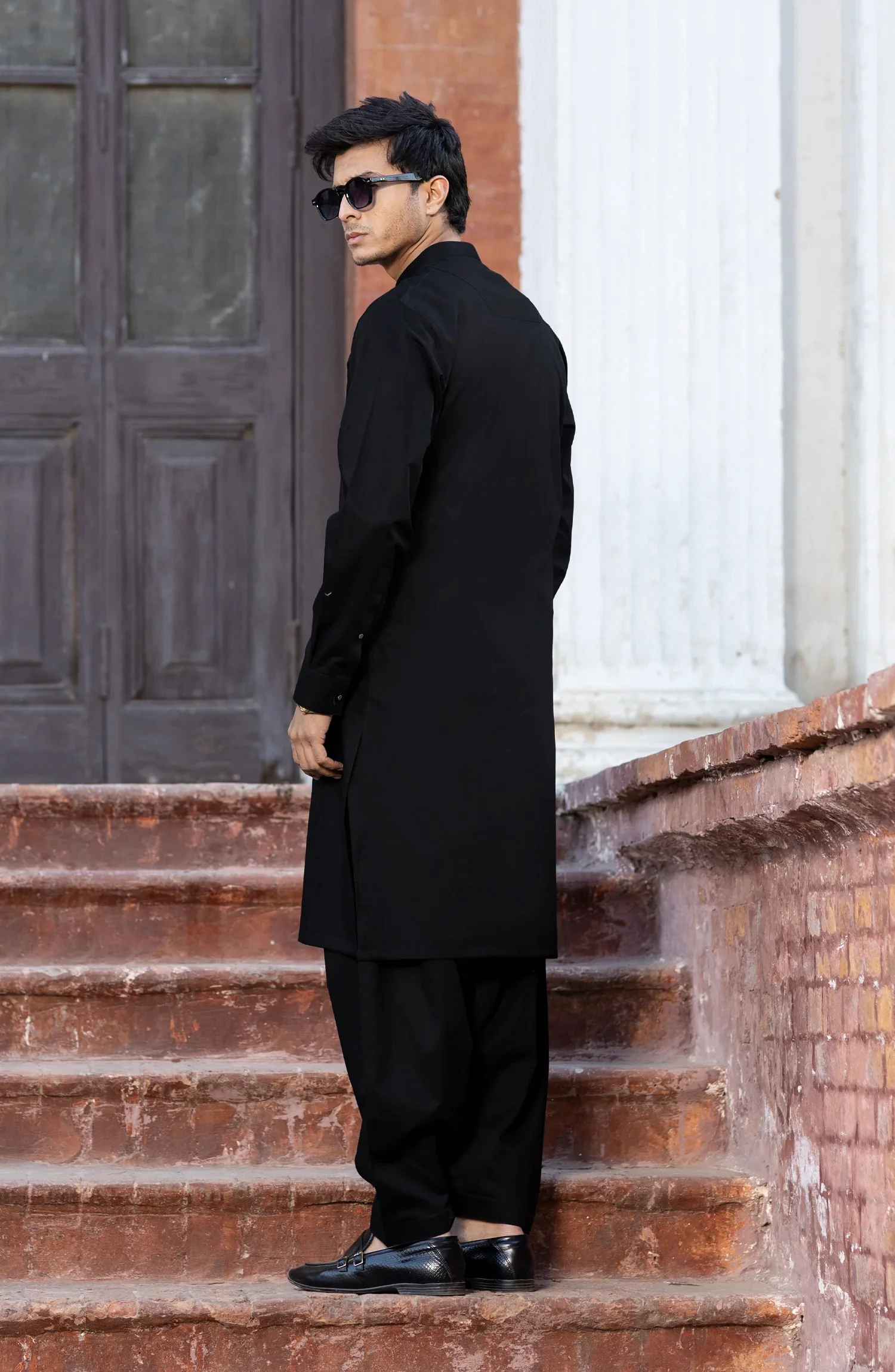 BLACK 100% COTTON KAMEEZ SHALWAR - Image 4