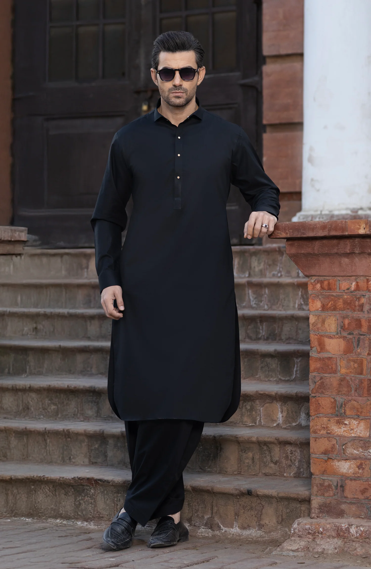 BLACK 100% COTTON KAMEEZ SHALWAR - Image 6
