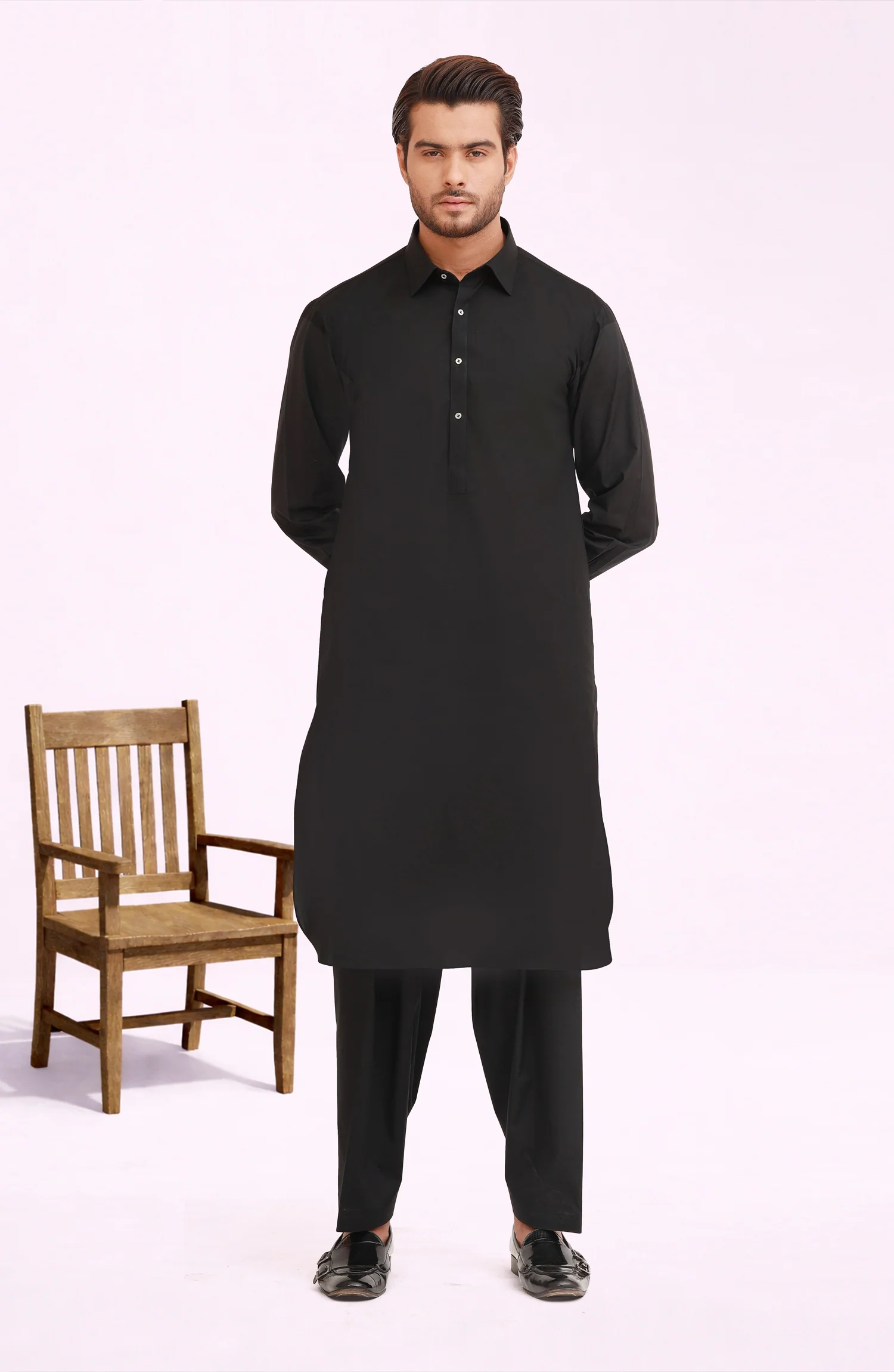 BLACK 100% COTTON KAMEEZ SHALWAR