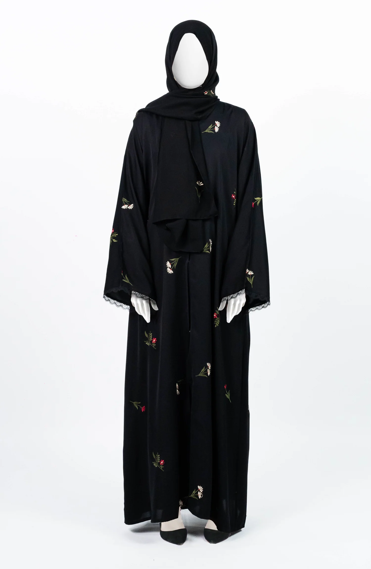BLACK ABAYA EMBROIDERED