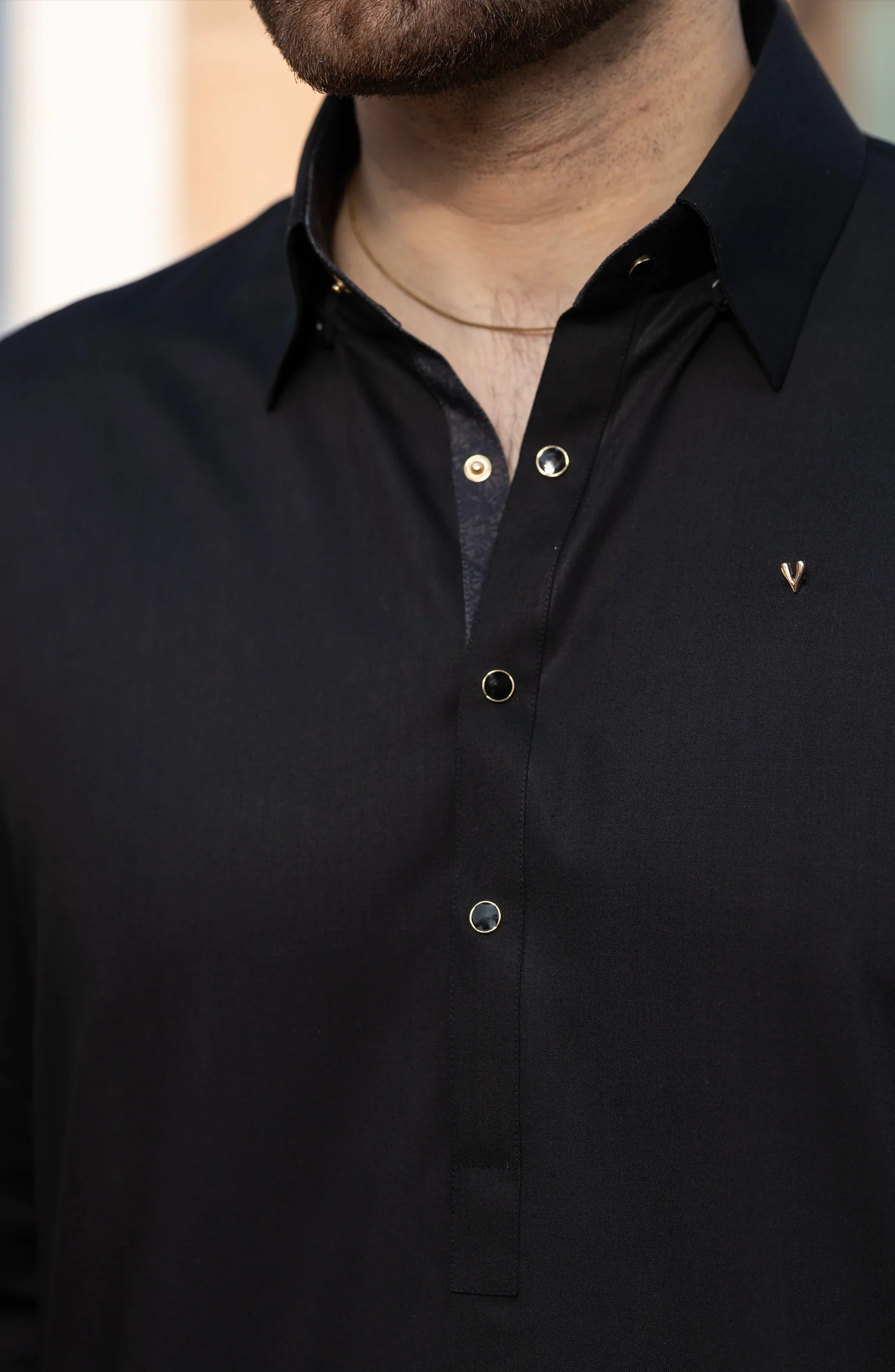 BLACK BLENDED KAMEEZ SHALWAR - Image 3