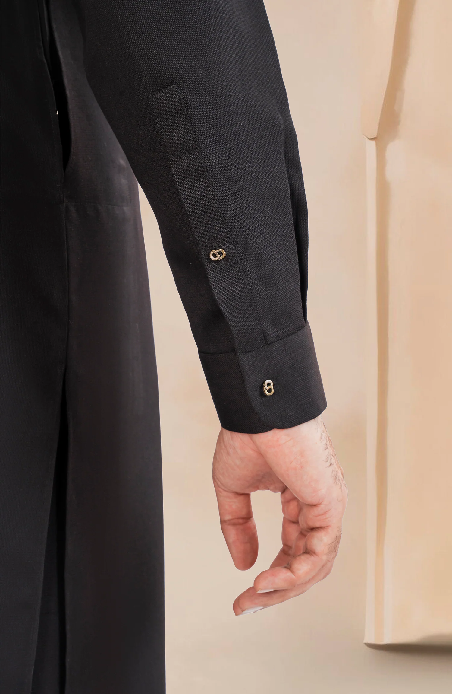BLACK BLENDED KAMEEZ SHALWAR - Image 4