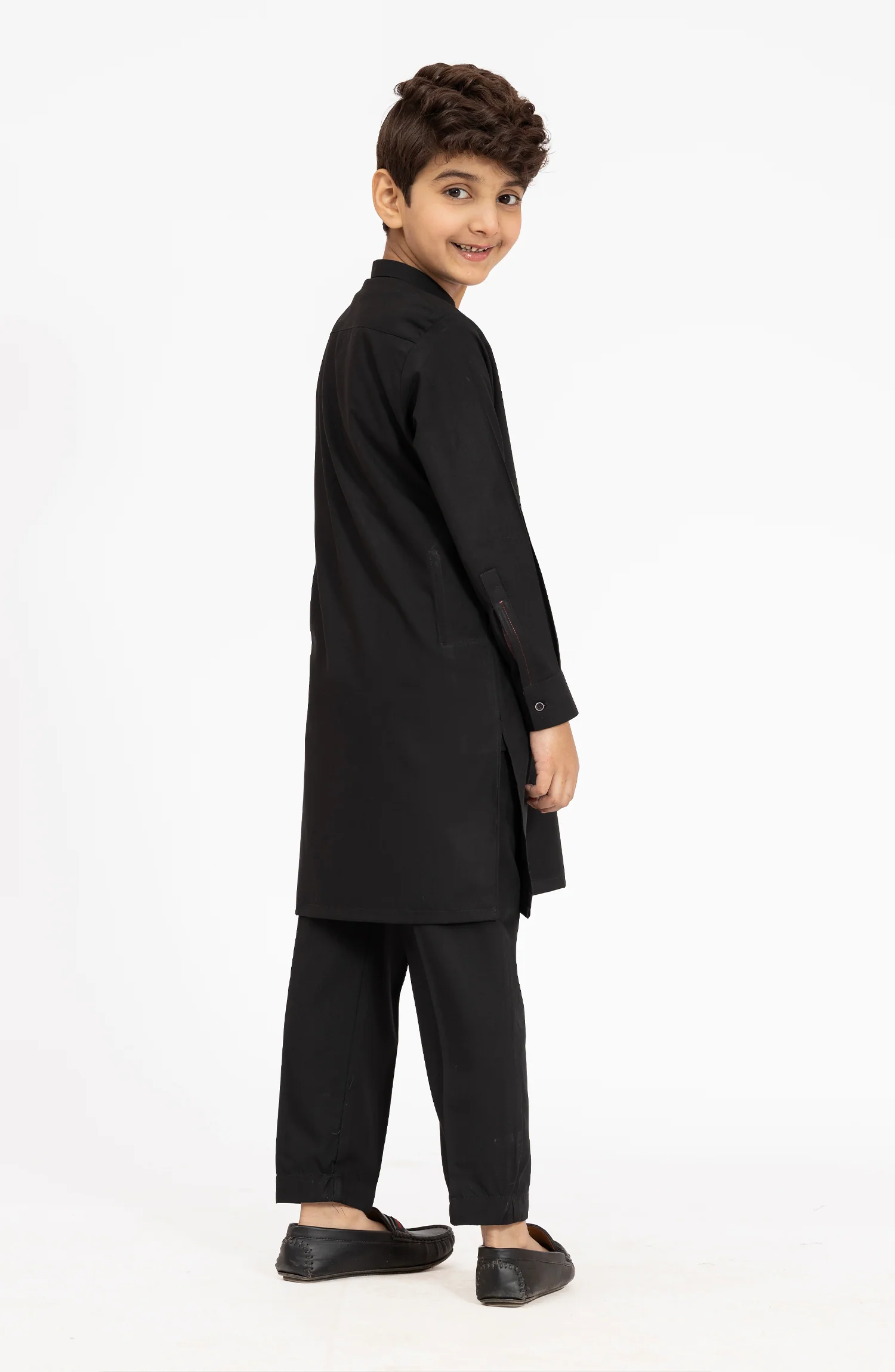 BLACK BLENDED KURTA PYJAMA - Image 5