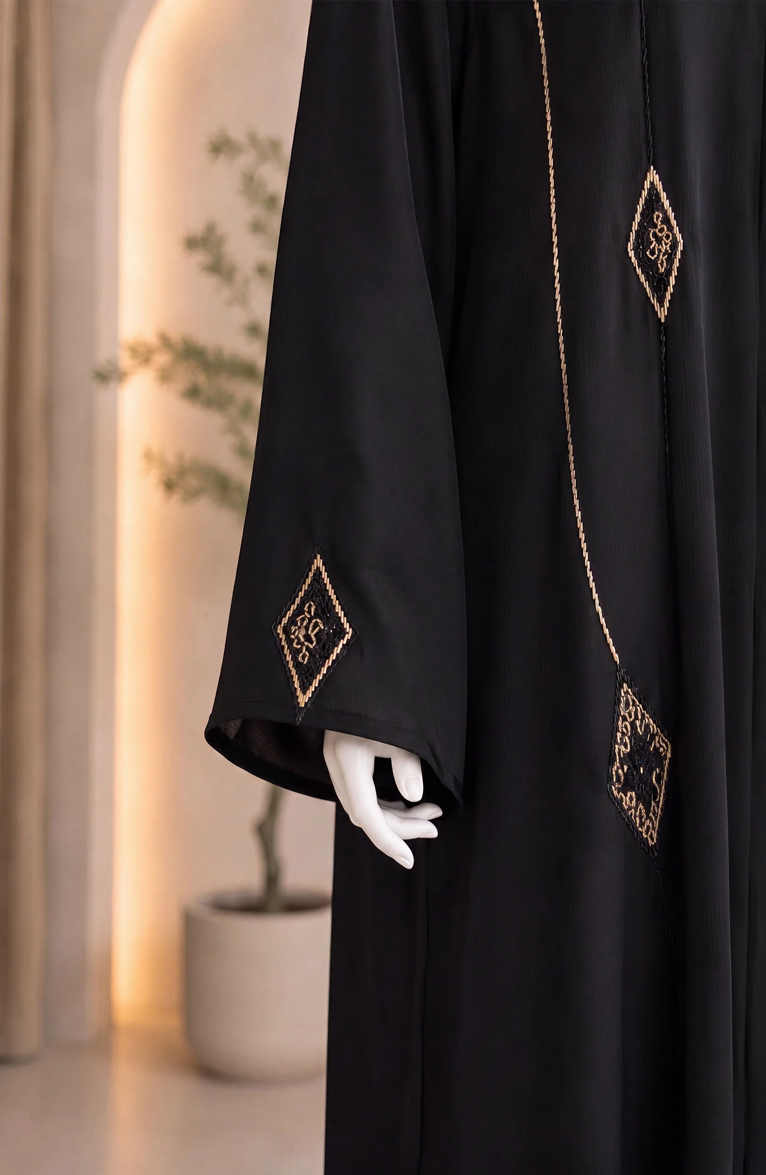 BLACK FORMAL FESTIVE ABAYA - Image 3