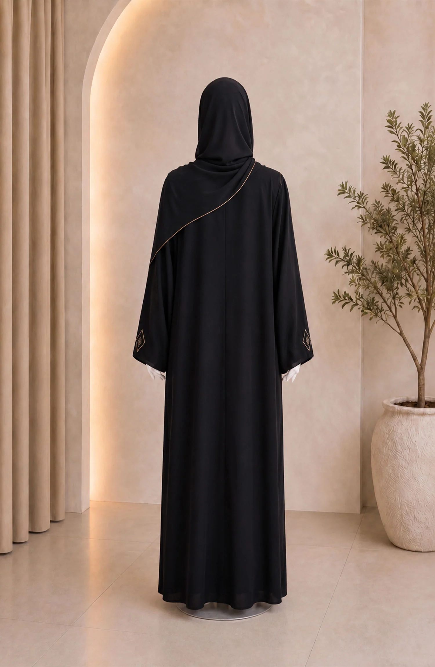 BLACK FORMAL FESTIVE ABAYA - Image 4
