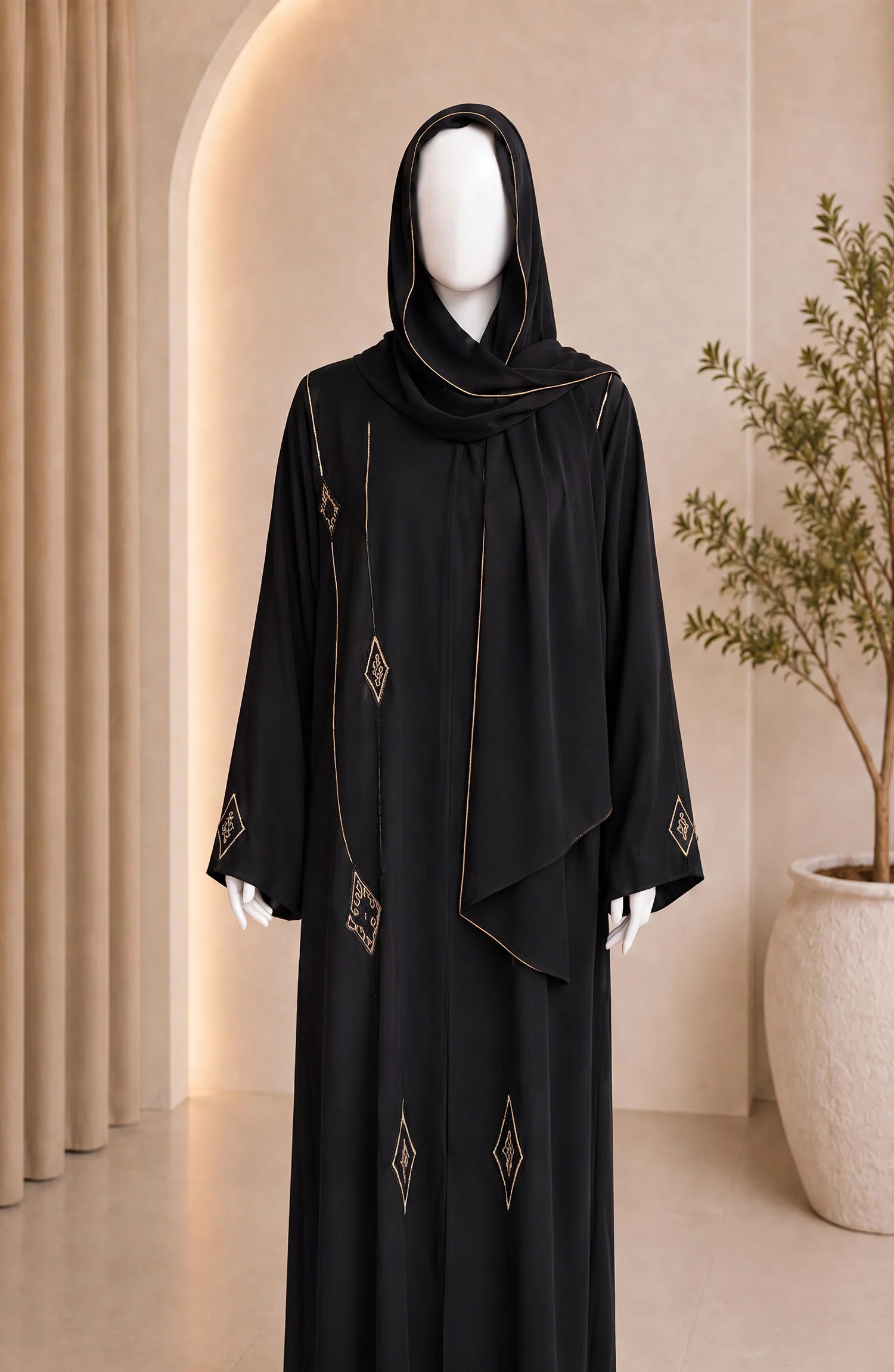 BLACK FORMAL FESTIVE ABAYA - Image 5