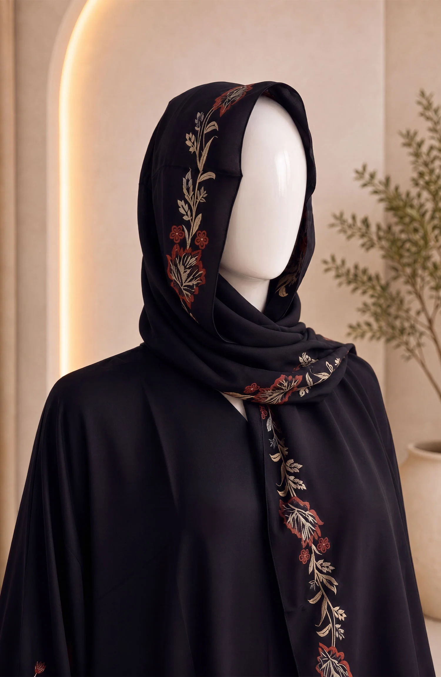 BLACK-GOLD FORMAL FESTIVE ABAYA - Image 5