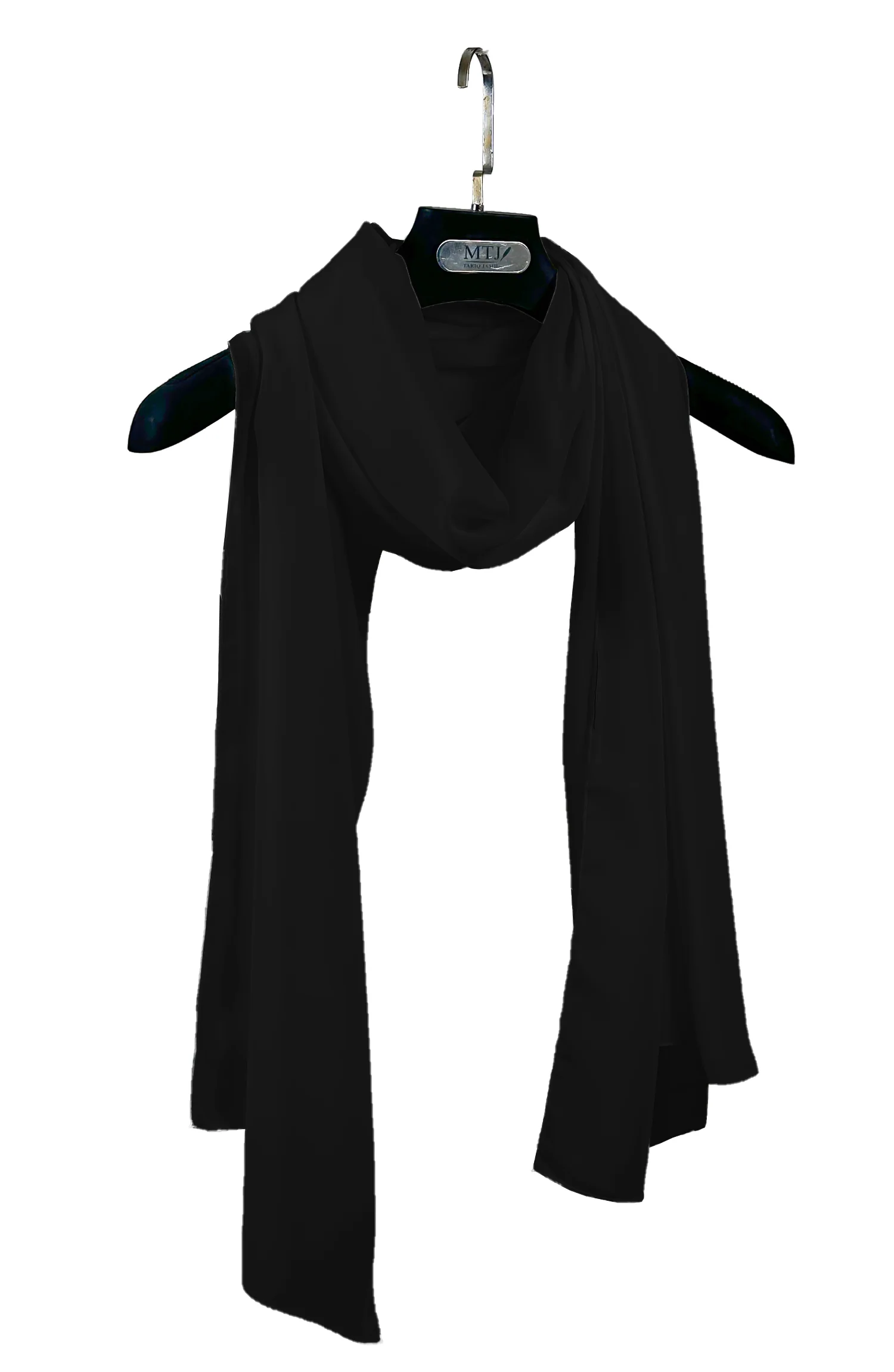 BLACK KOREAN CHIFFON STOLE