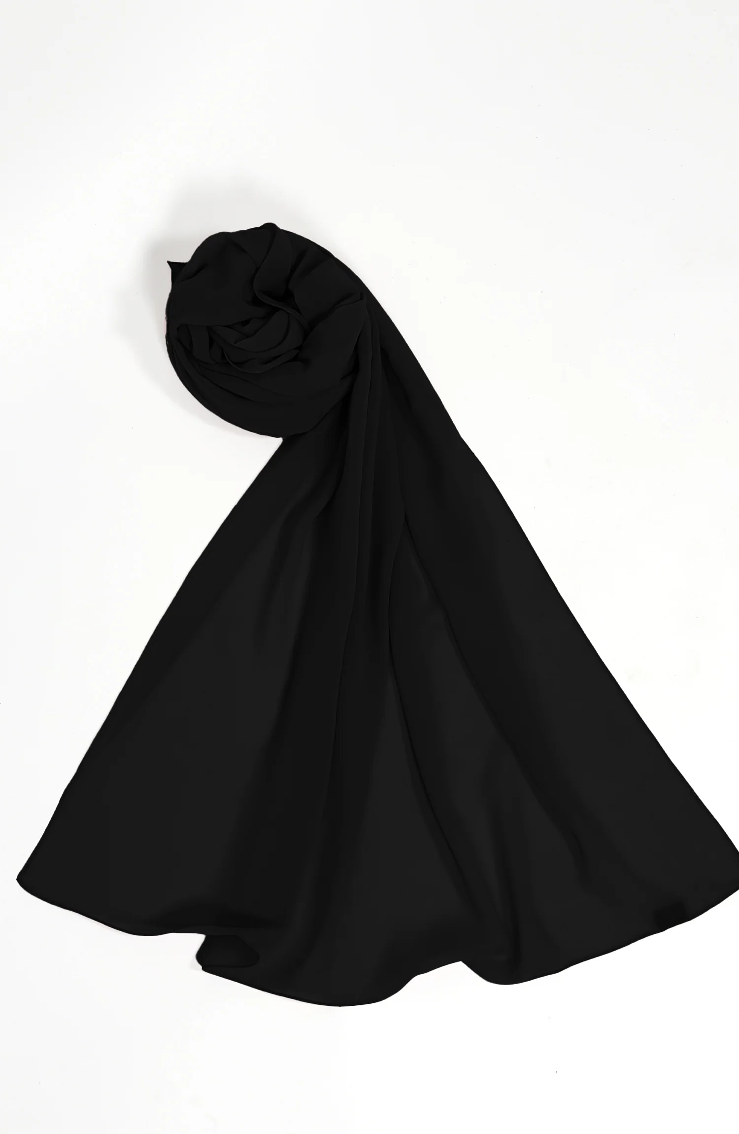 BLACK KOREAN CHIFFON STOLE - Image 2