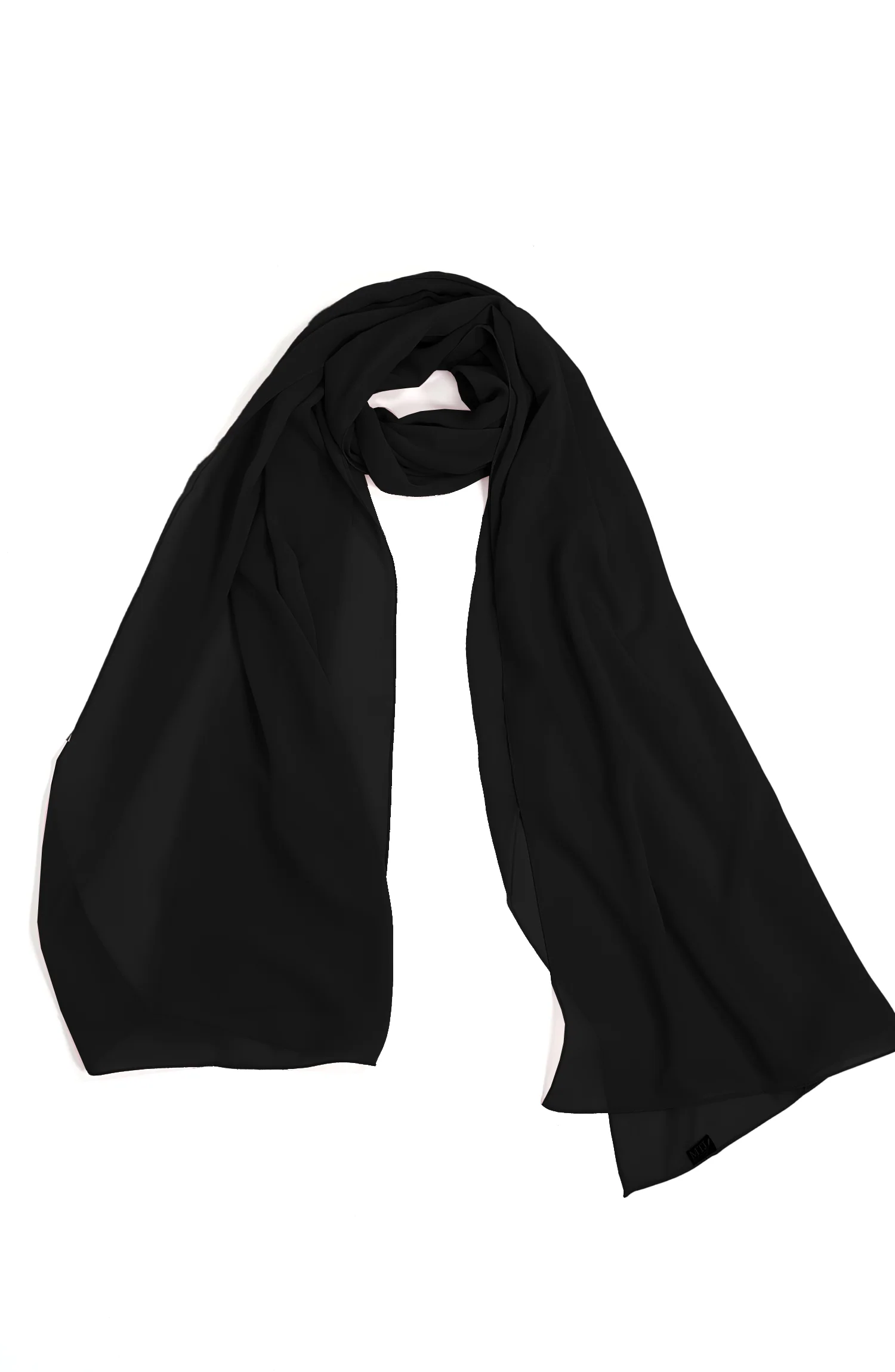 BLACK KOREAN CHIFFON STOLE - Image 3