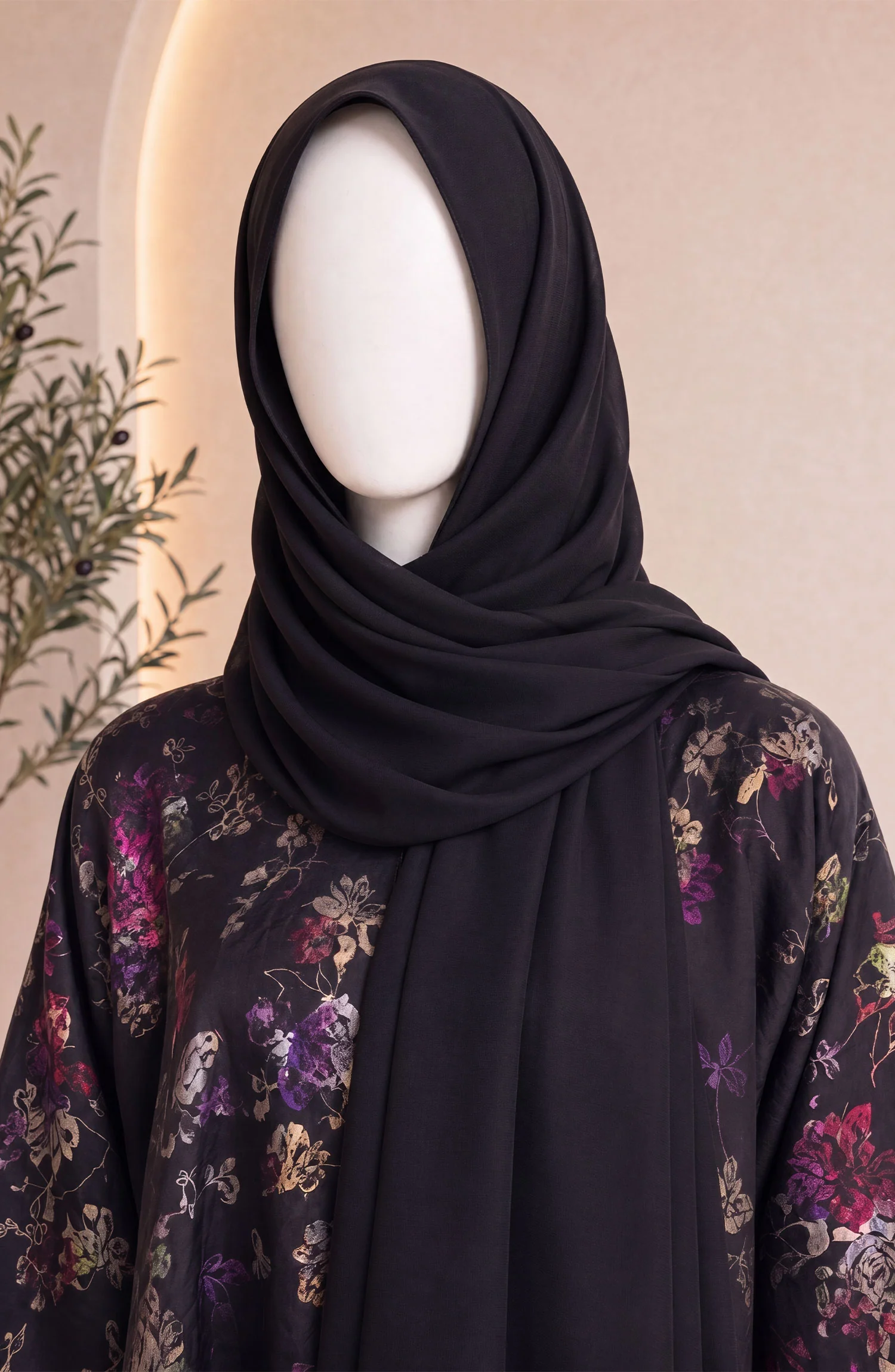 BLACK PRINTED ABAYA - Image 5