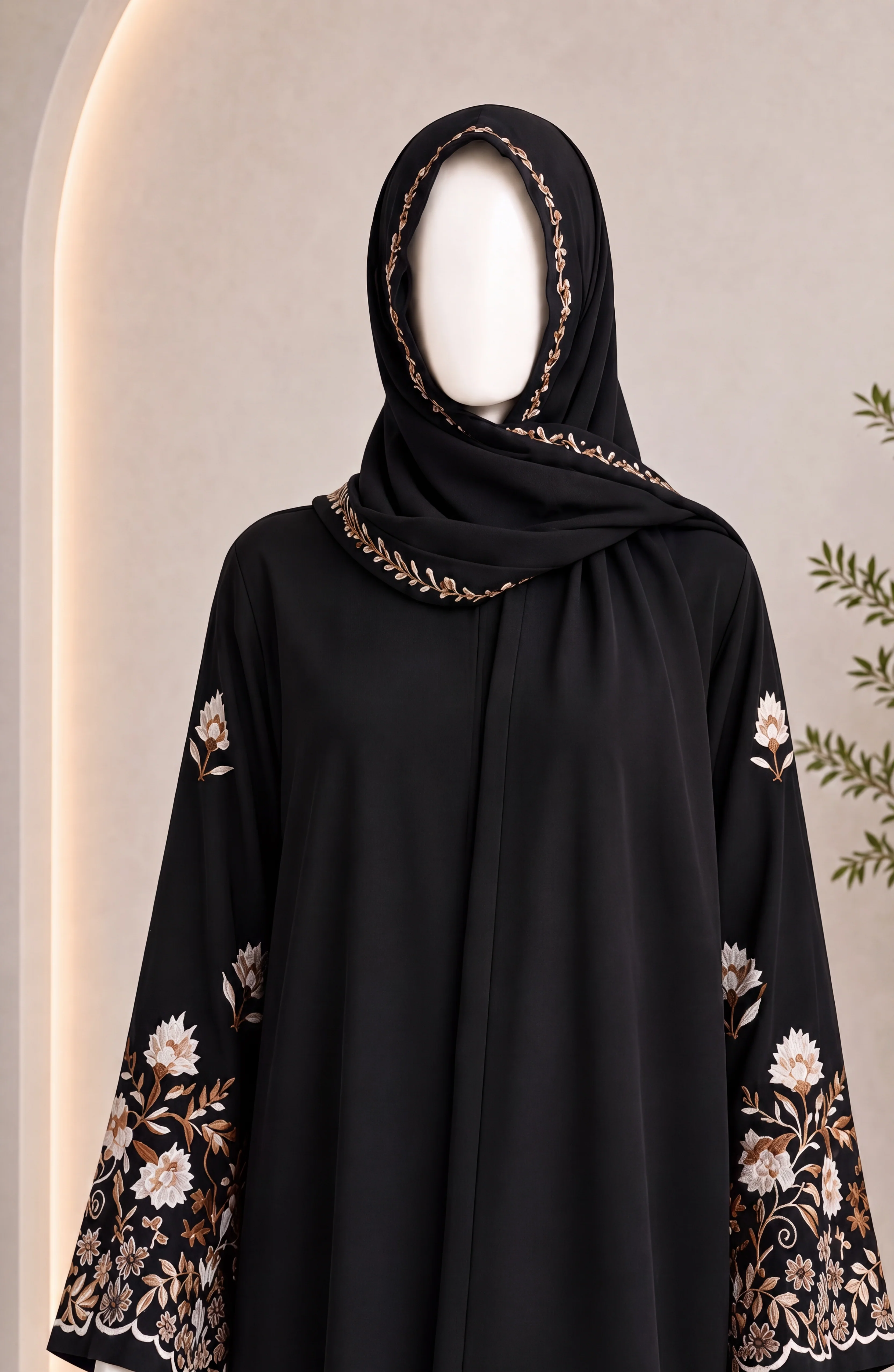 BLACK-WHITE FORMAL FESTIVE ABAYA - Image 6