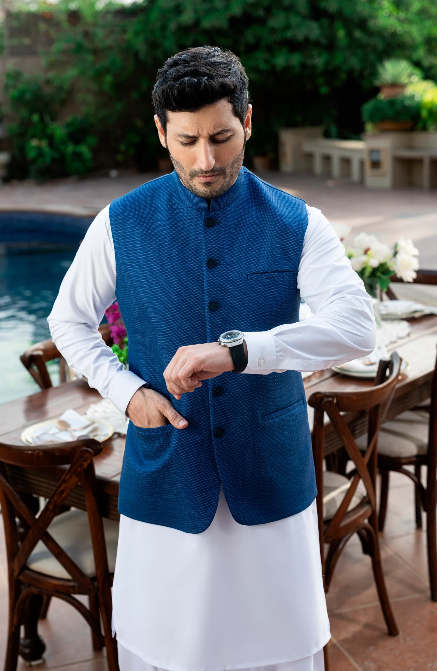 BLUE BLENDED WAISTCOAT - Image 4