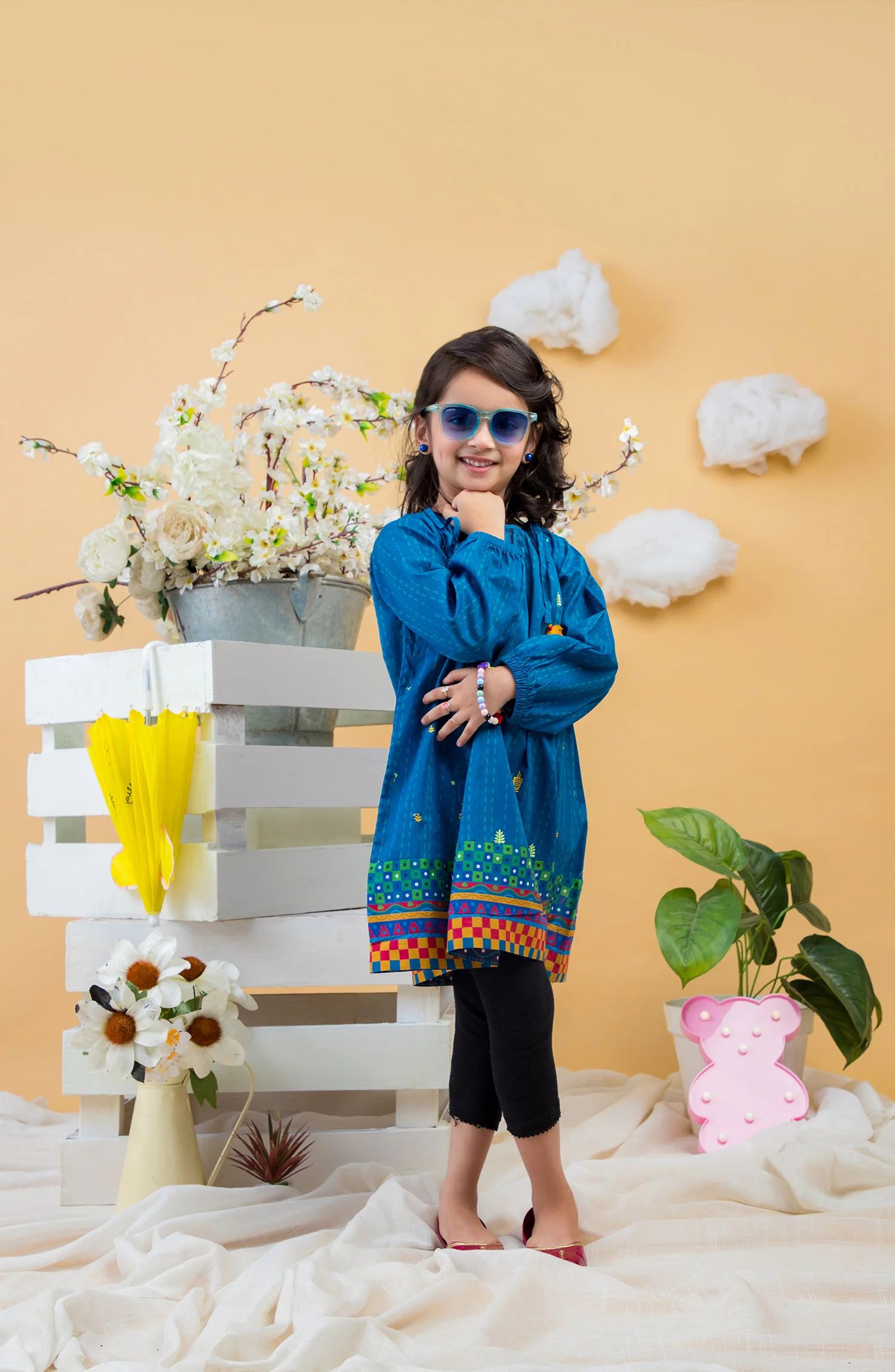 BLUE KANTHA STITCHED 1PC STITCH KURTI