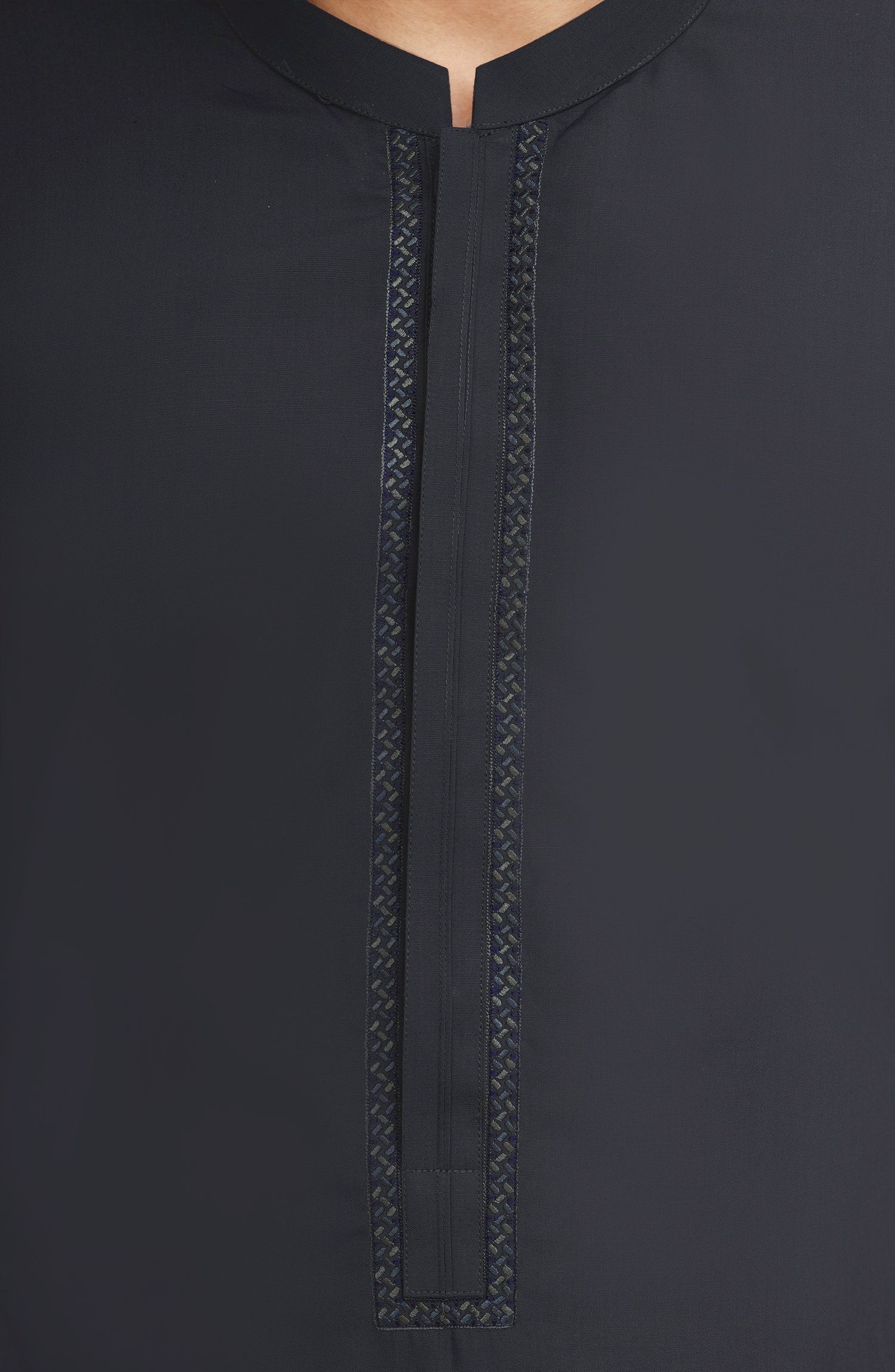 BLUEISH-GREY BLENDED EMBROIDERED KAMEEZ SHALWAR - Image 5