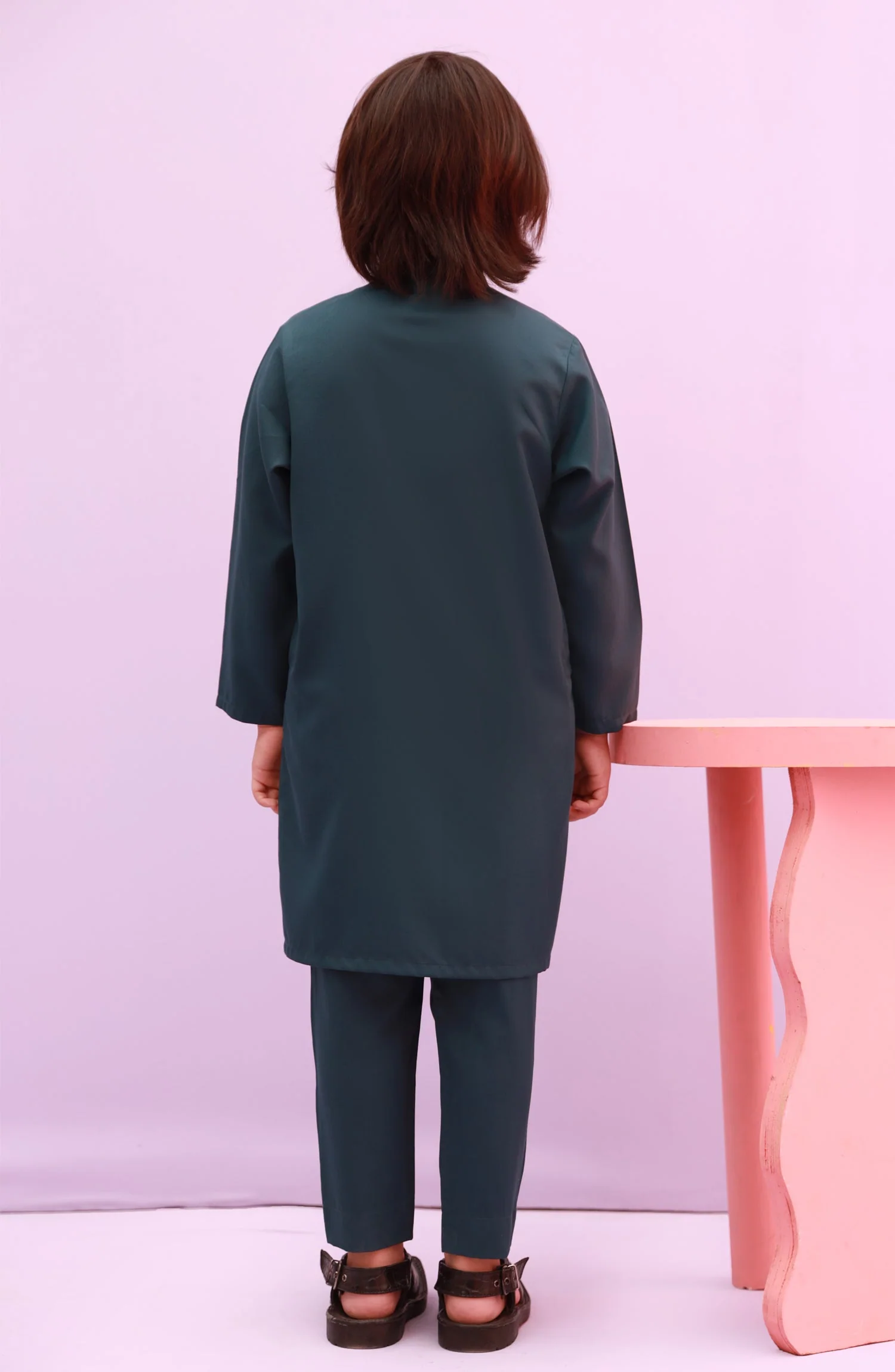 BOYS CASUAL KURTA DEEP TEAL - Image 2
