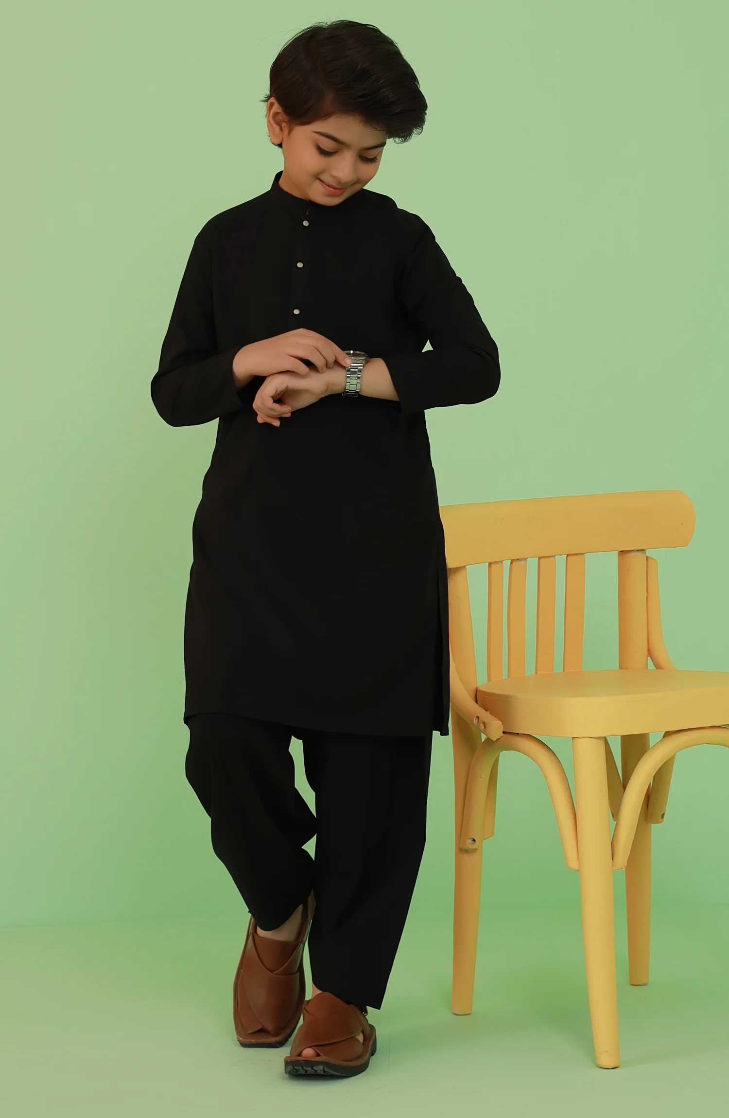 BOYS KAMEEZ SHALWAR  BLACK - Image 3