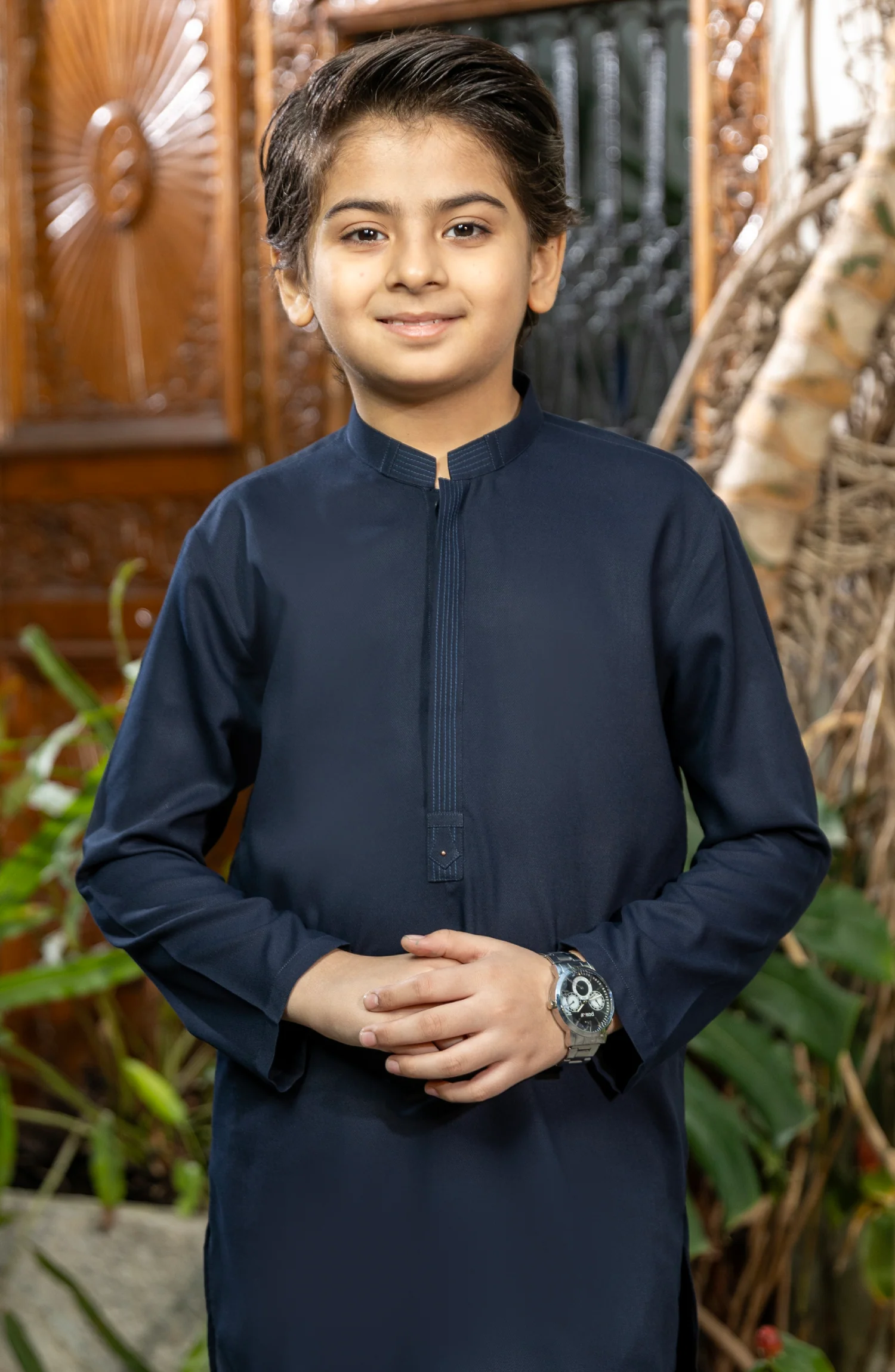 BOYS KAMEEZ SHALWAR NAVY BLUE - Image 2