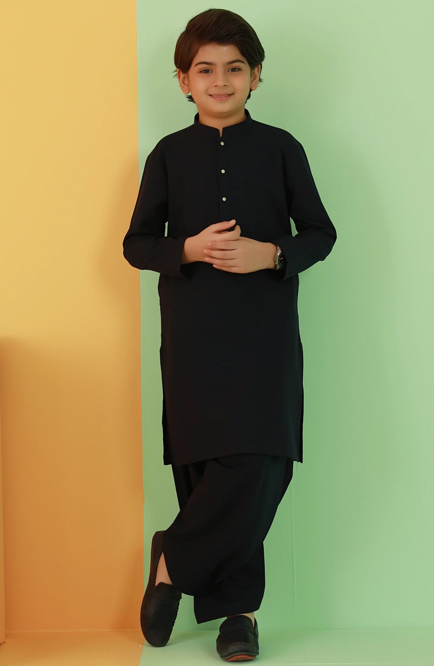 BOYS KAMEEZ SHALWAR NAVY BLUE - Image 3