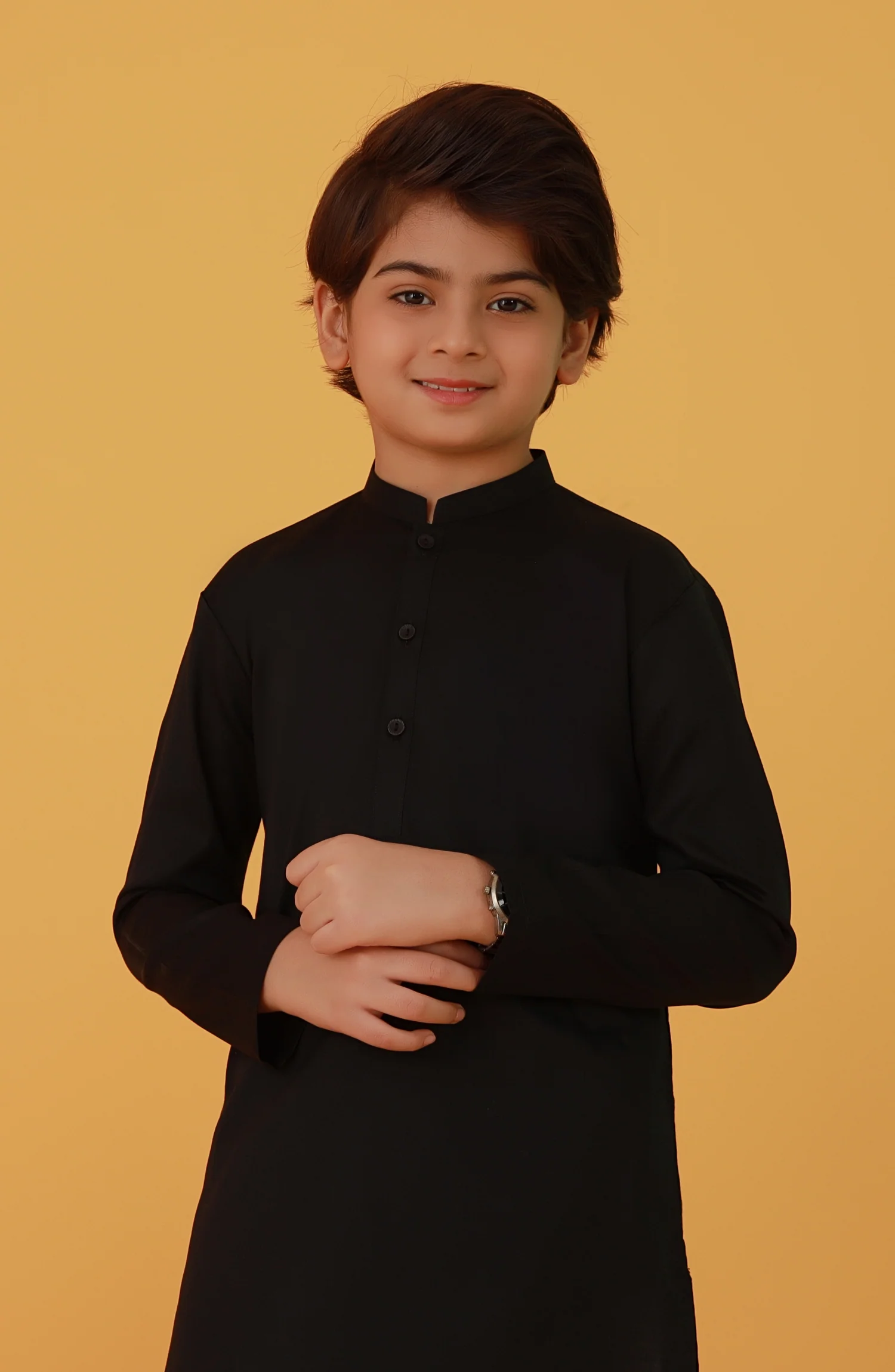 BOYS KURTA BLACK - Image 3