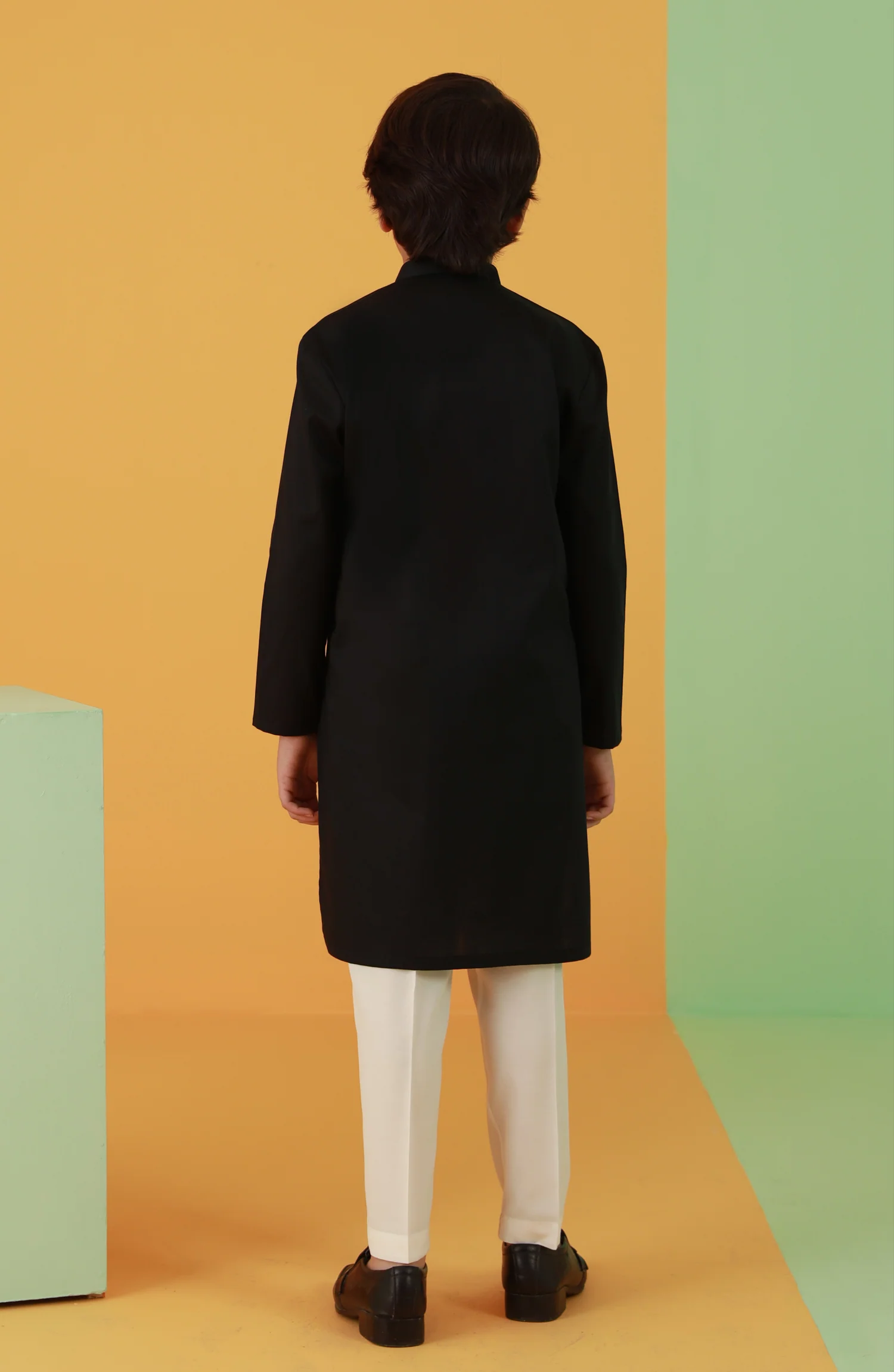 BOYS KURTA BLACK - Image 4