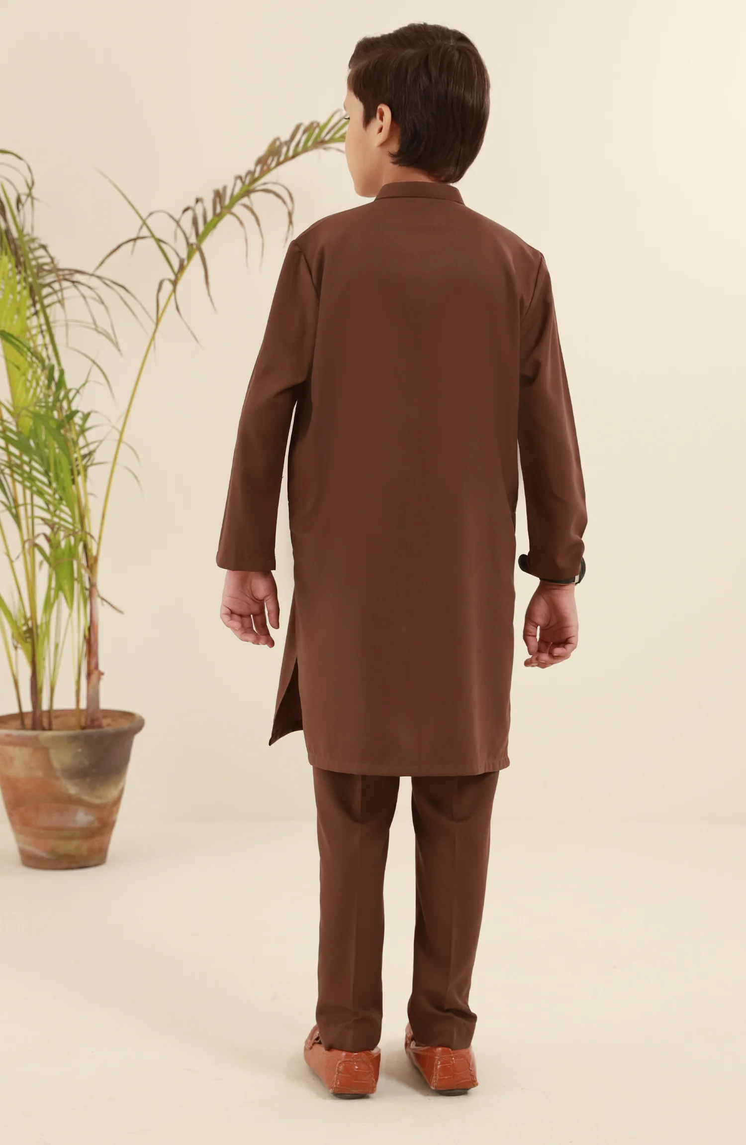 BOYS KURTA PAJAMA BROWN - Image 4
