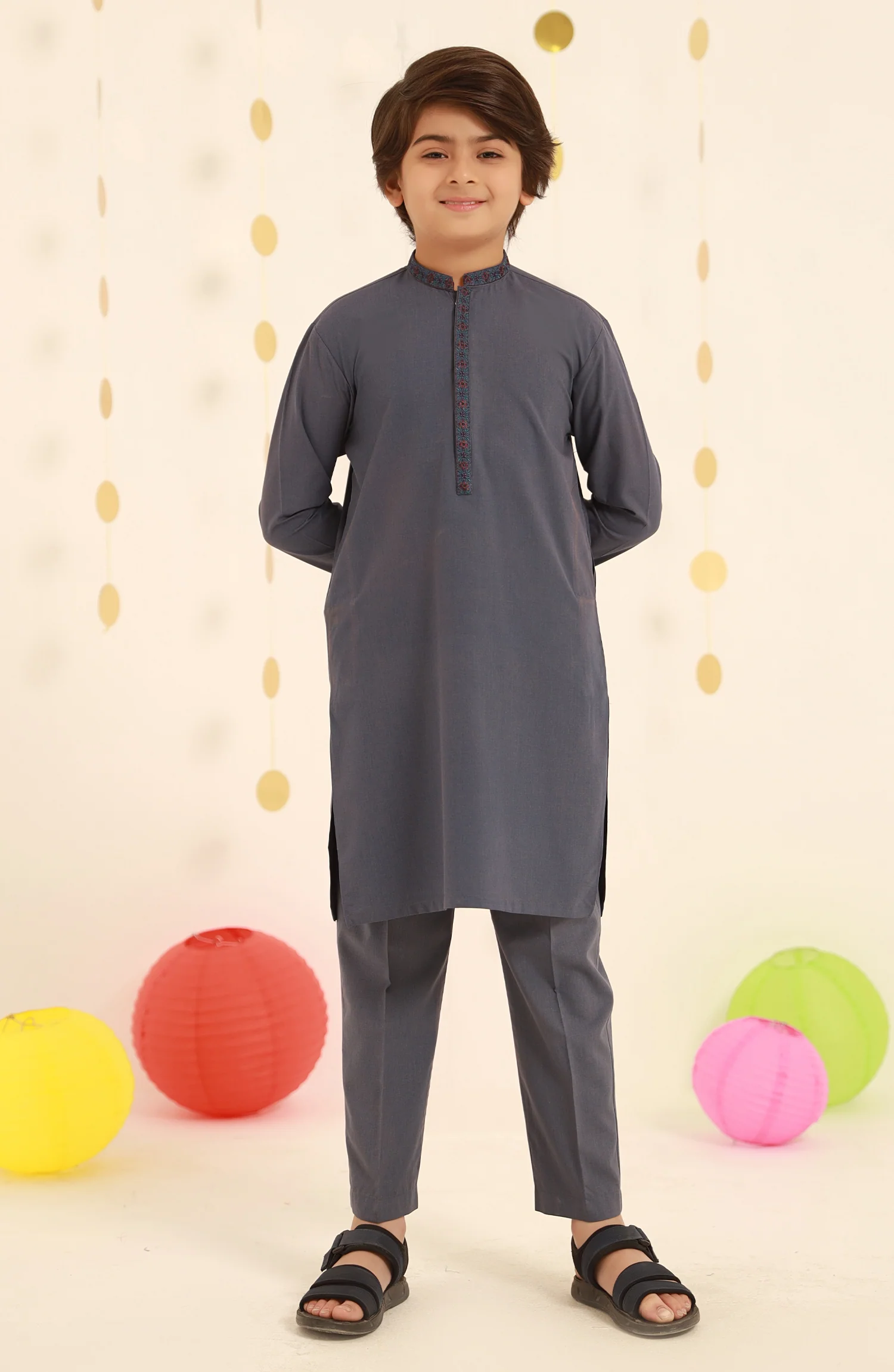 BOYS KURTA PAJAMA PURPLE - Image 2