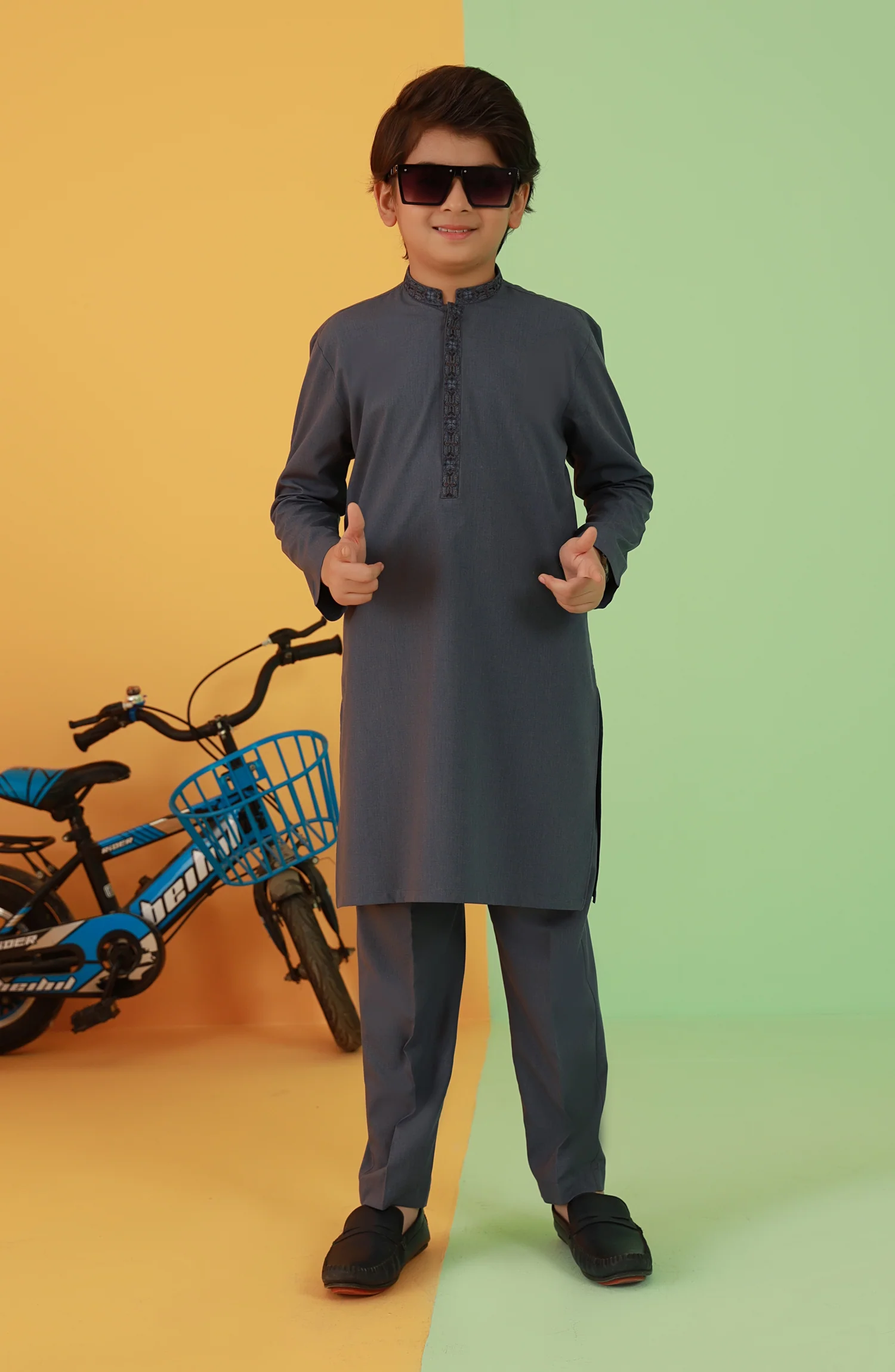BOYS KURTA PAJAMA PURPLE - Image 2