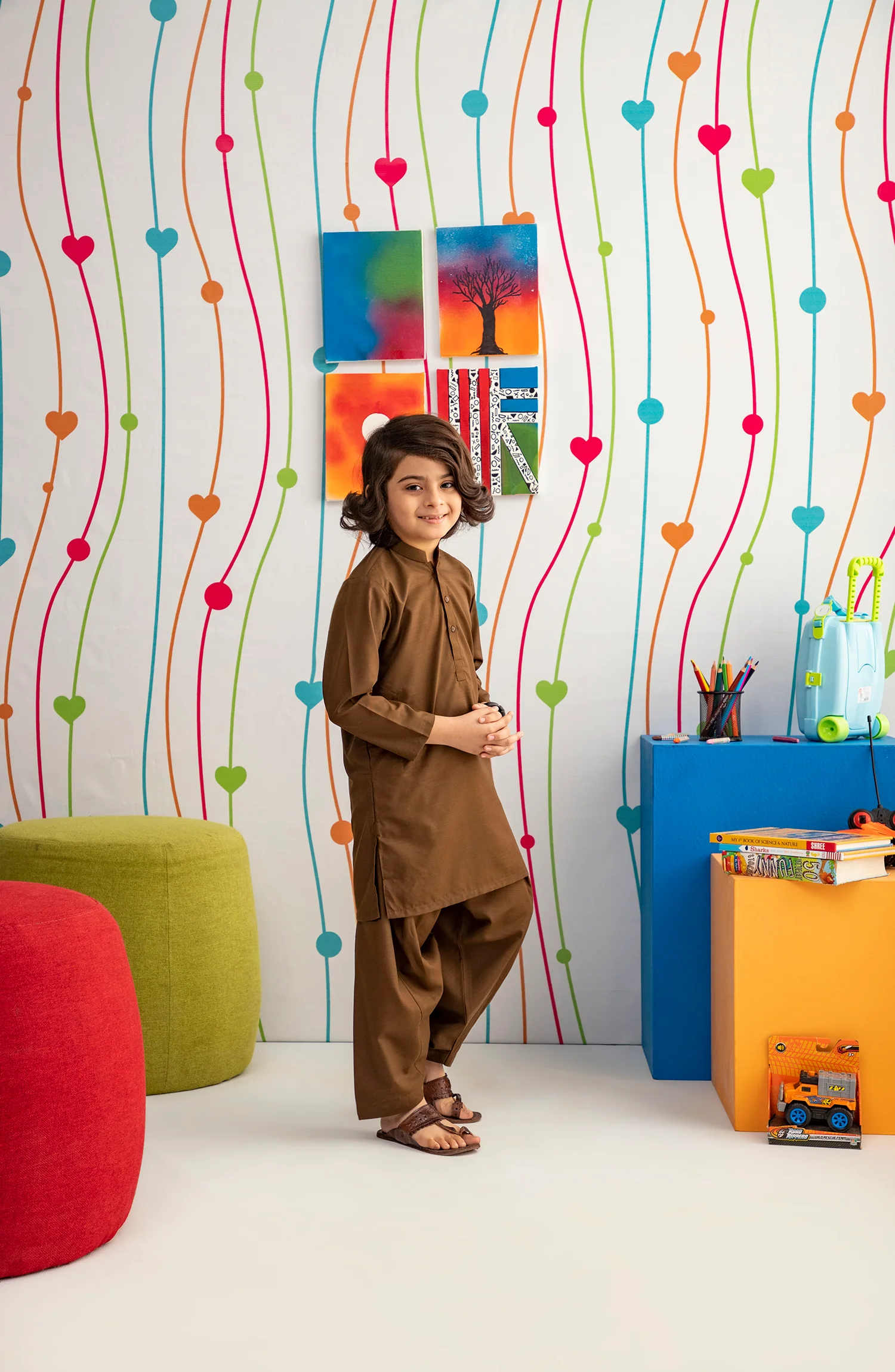 BOYS PLAIN KAMEEZ SHALWAR - Image 3