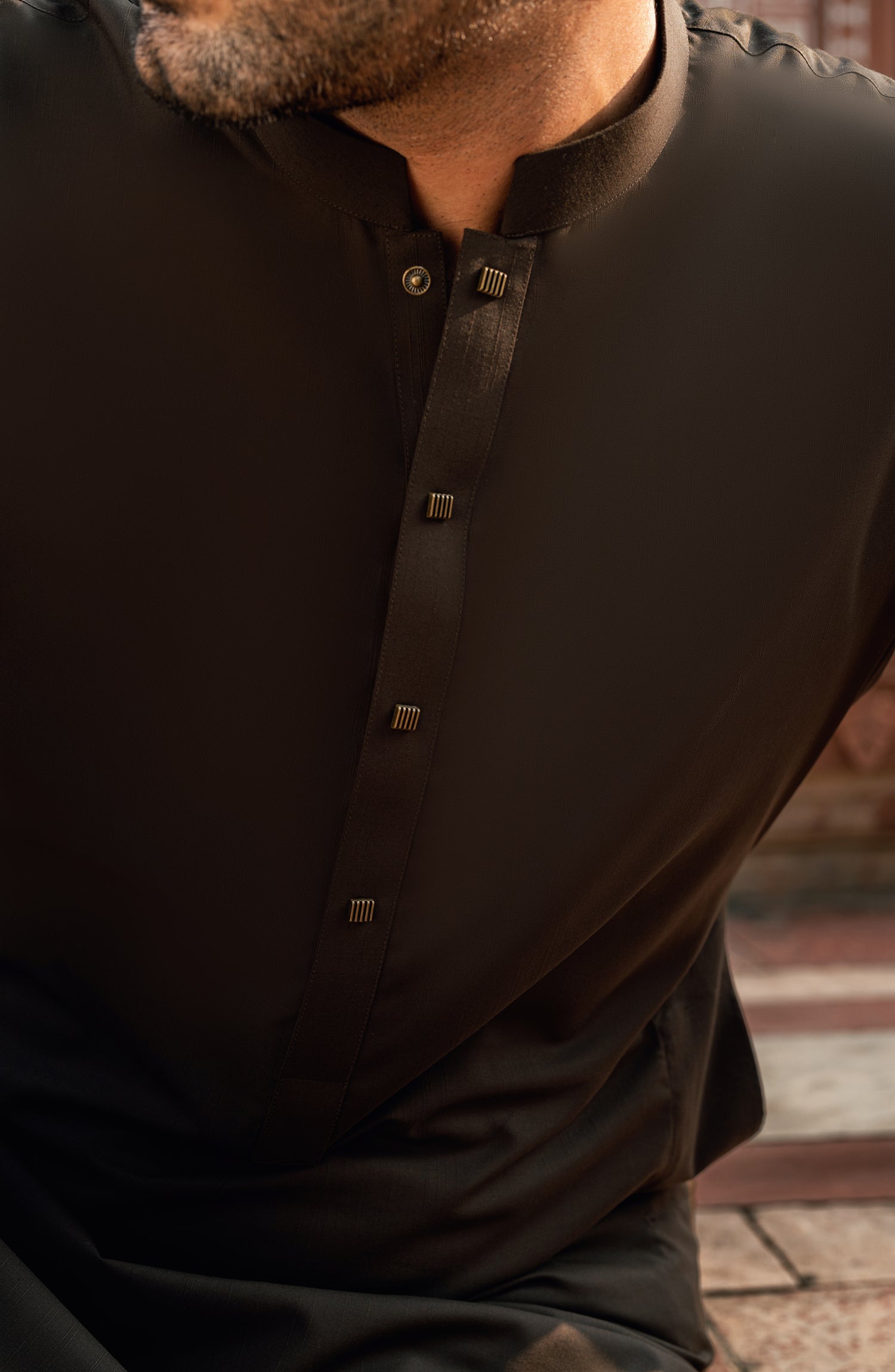 BROWN BLENDED KAMEEZ SHALWAR - Image 2