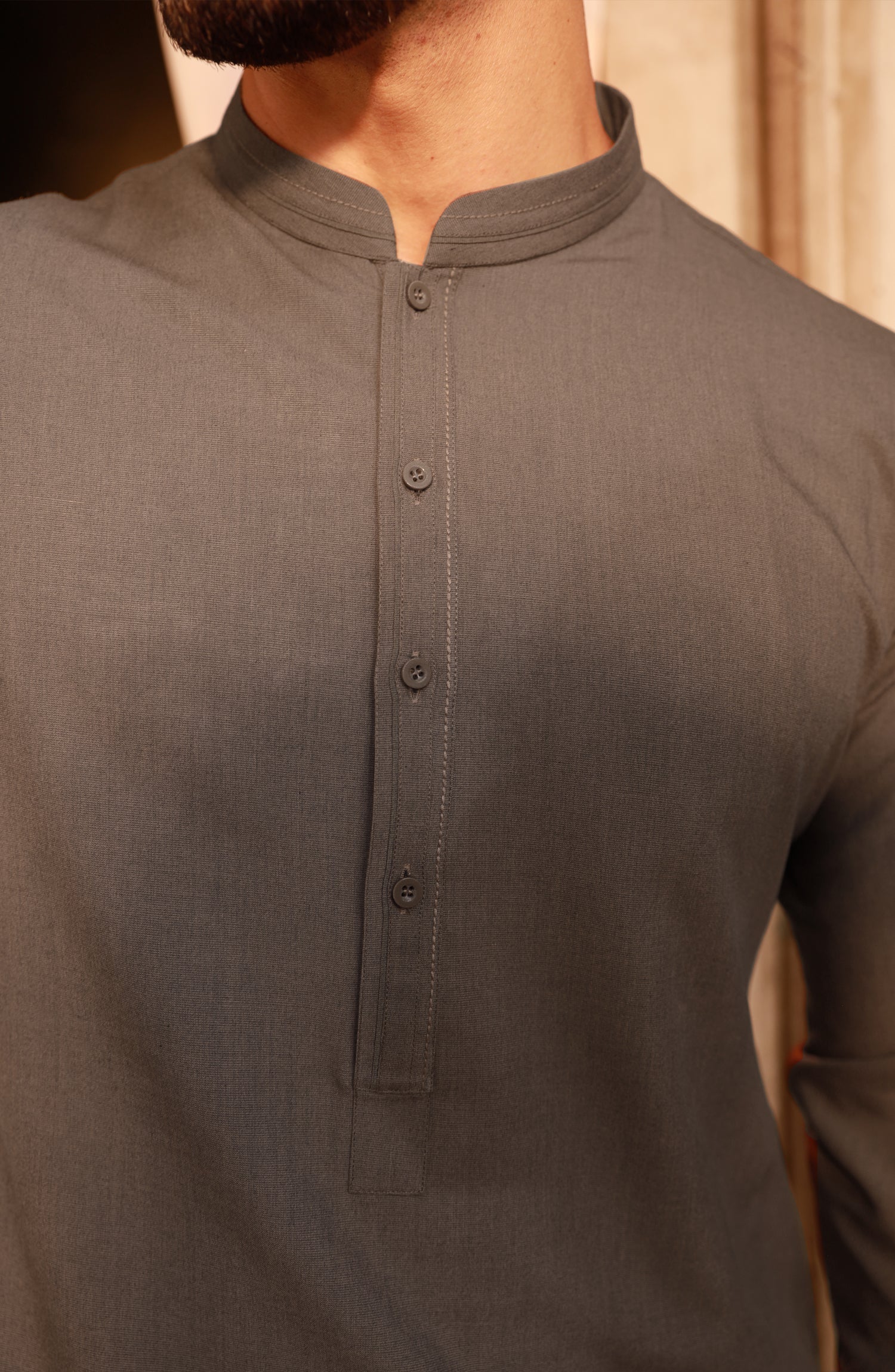 BROWN BLENDED KAMEEZ SHALWAR - Image 3