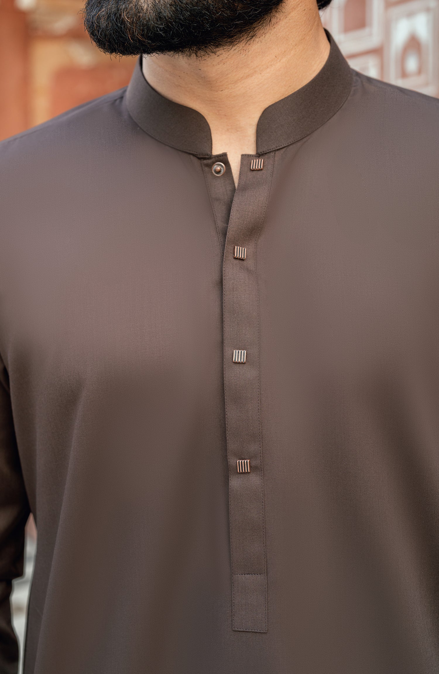 BROWN BLENDED KAMEEZ SHALWAR - Image 3