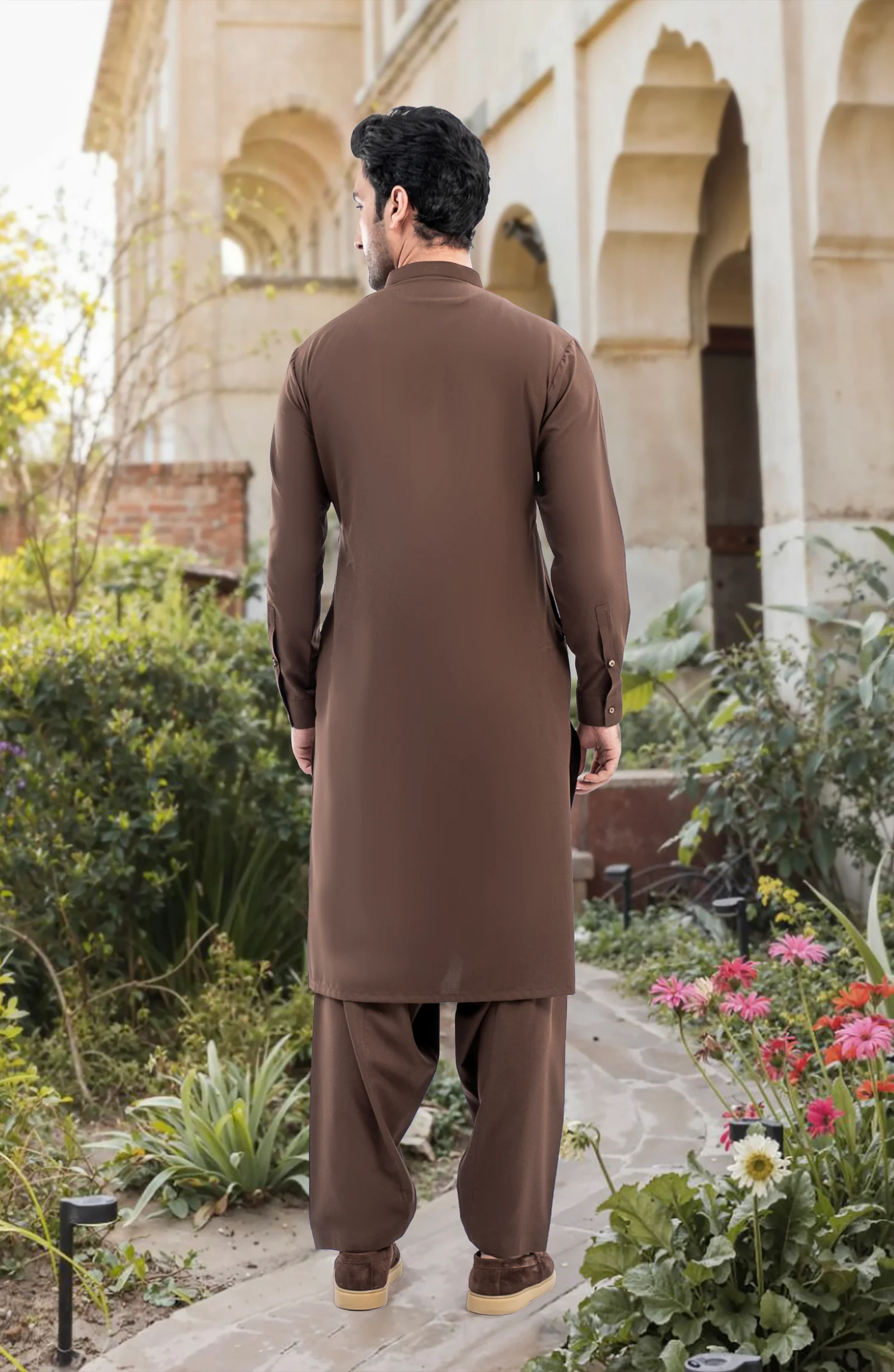 BROWN BLENDED KAMEEZ SHALWAR - Image 6