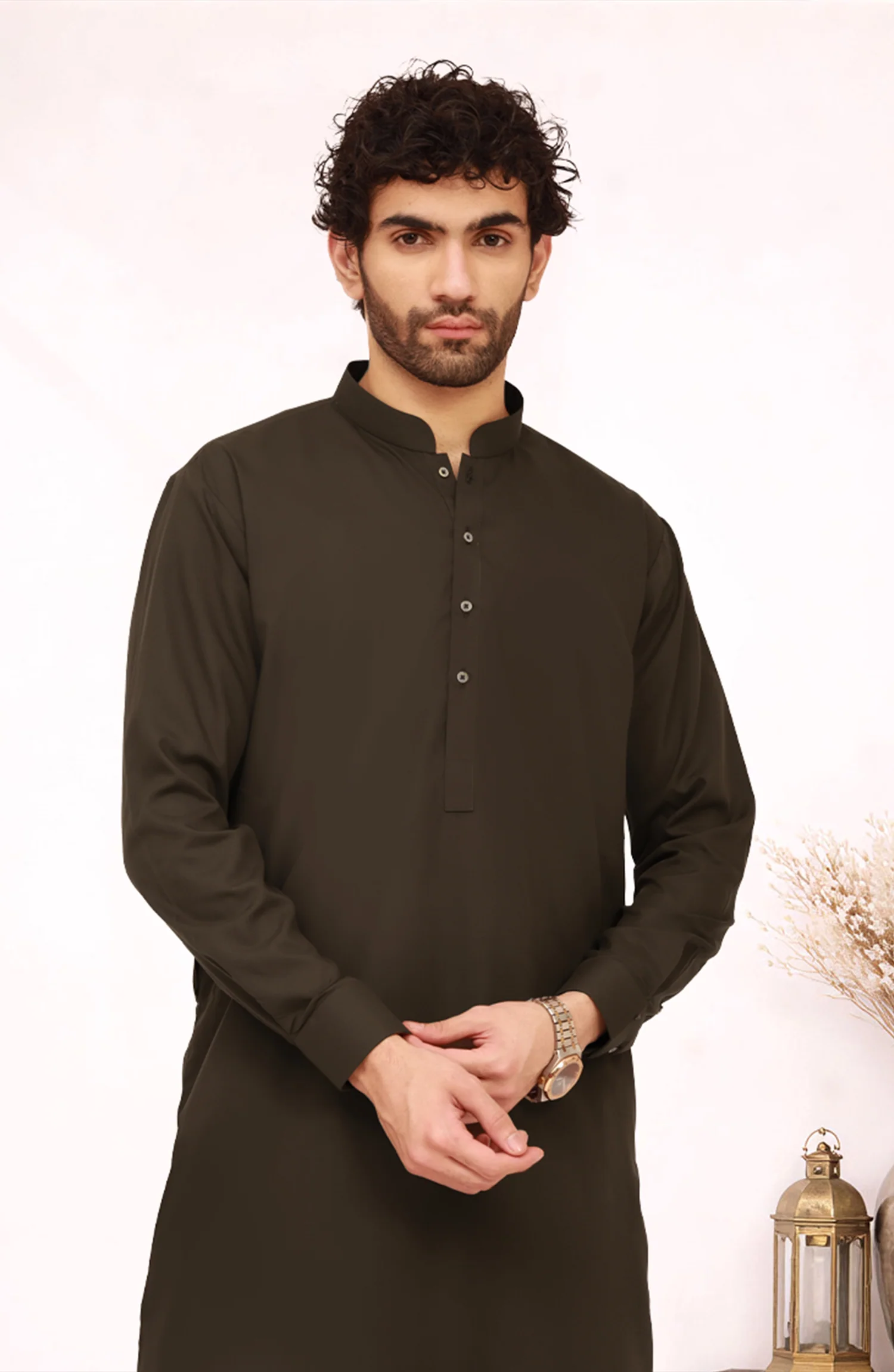 BROWN BLENDED KAMEEZ SHALWAR - Image 2