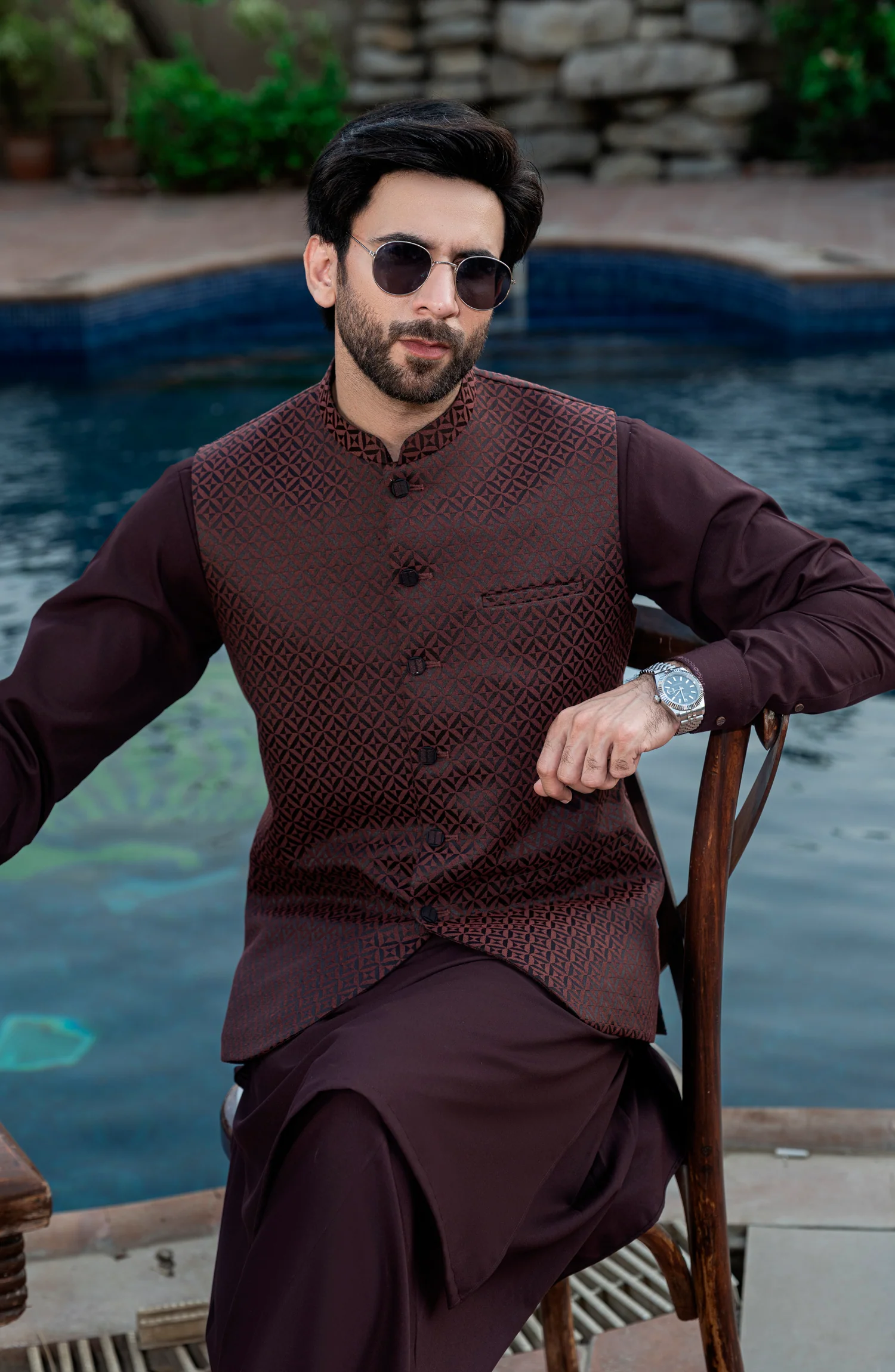 BROWN BLENDED WAISTCOAT - Image 2