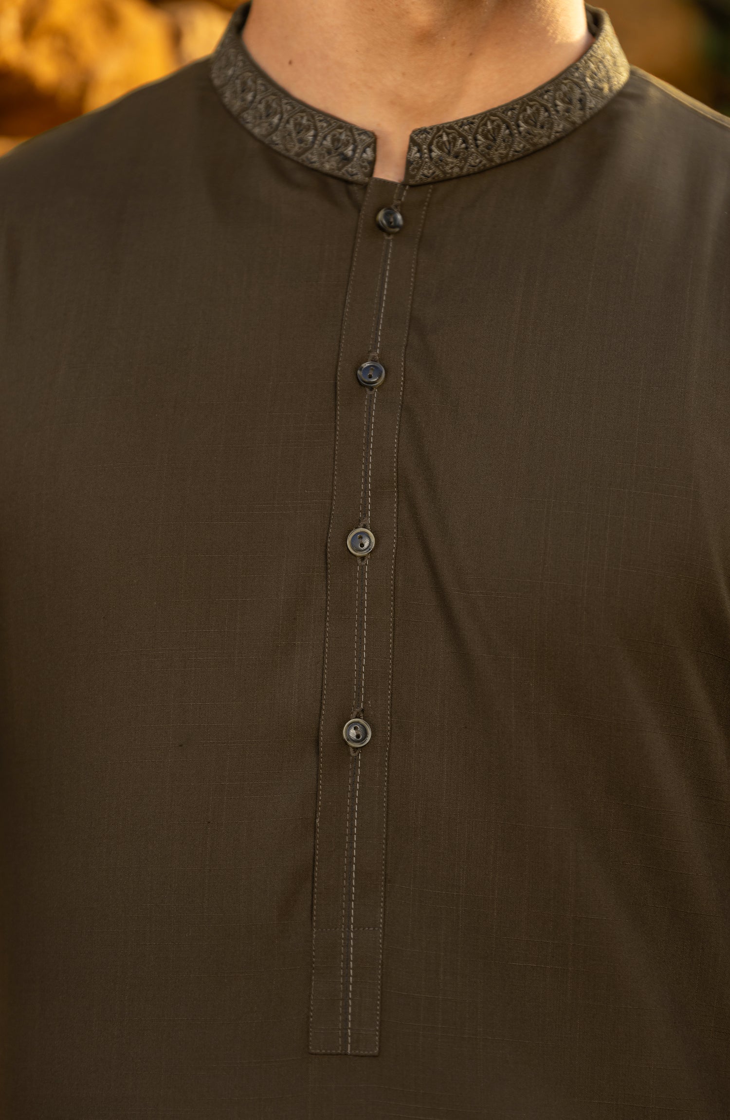 BROWN SEMI FORMAL KURTA - Image 2