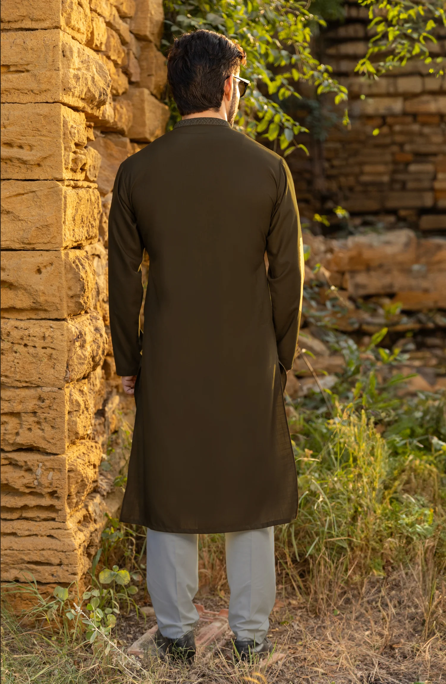 BROWN SEMI FORMAL KURTA - Image 3