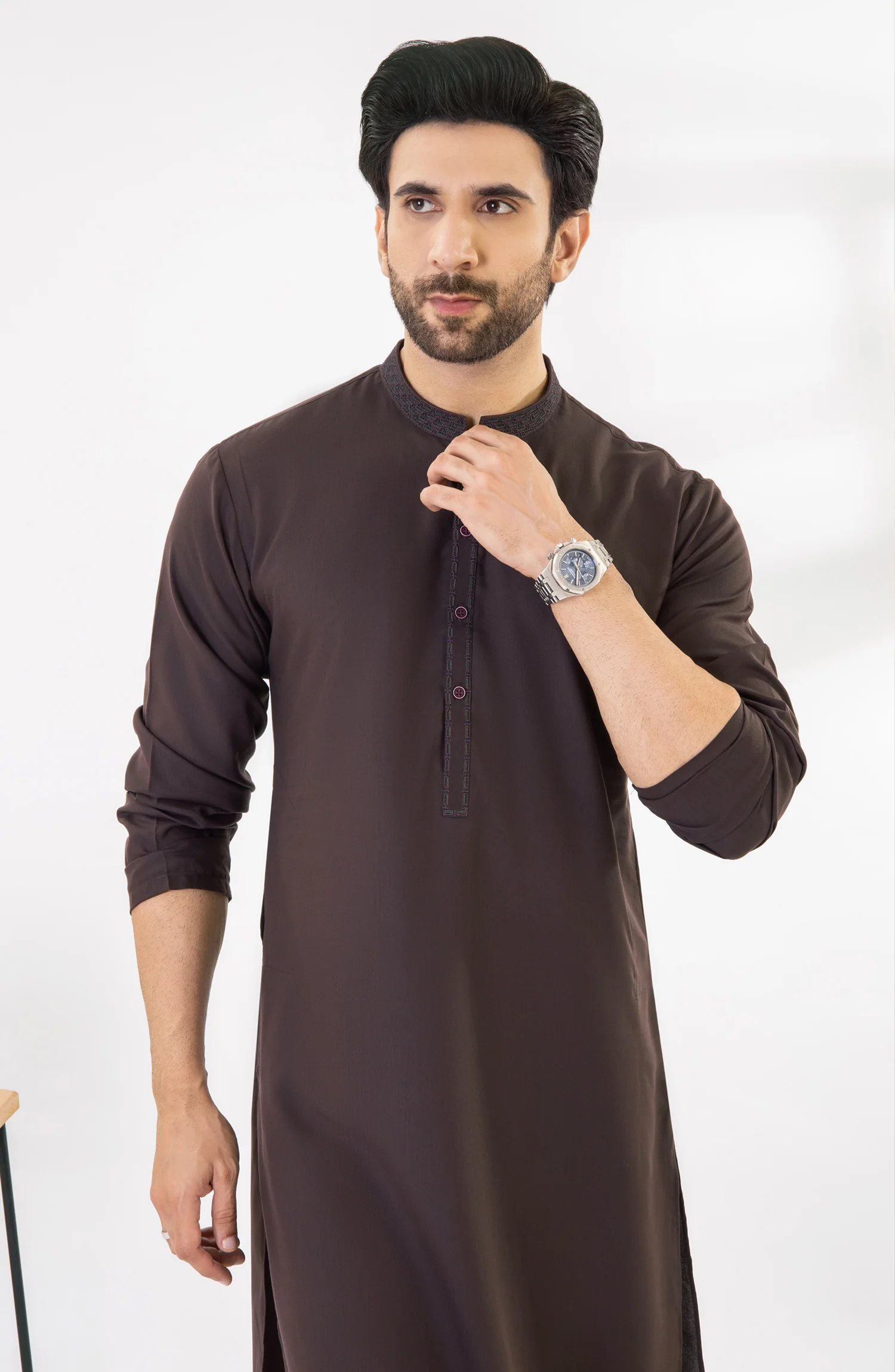 BURGUNDY SEMI FORMAL KURTA - Image 2