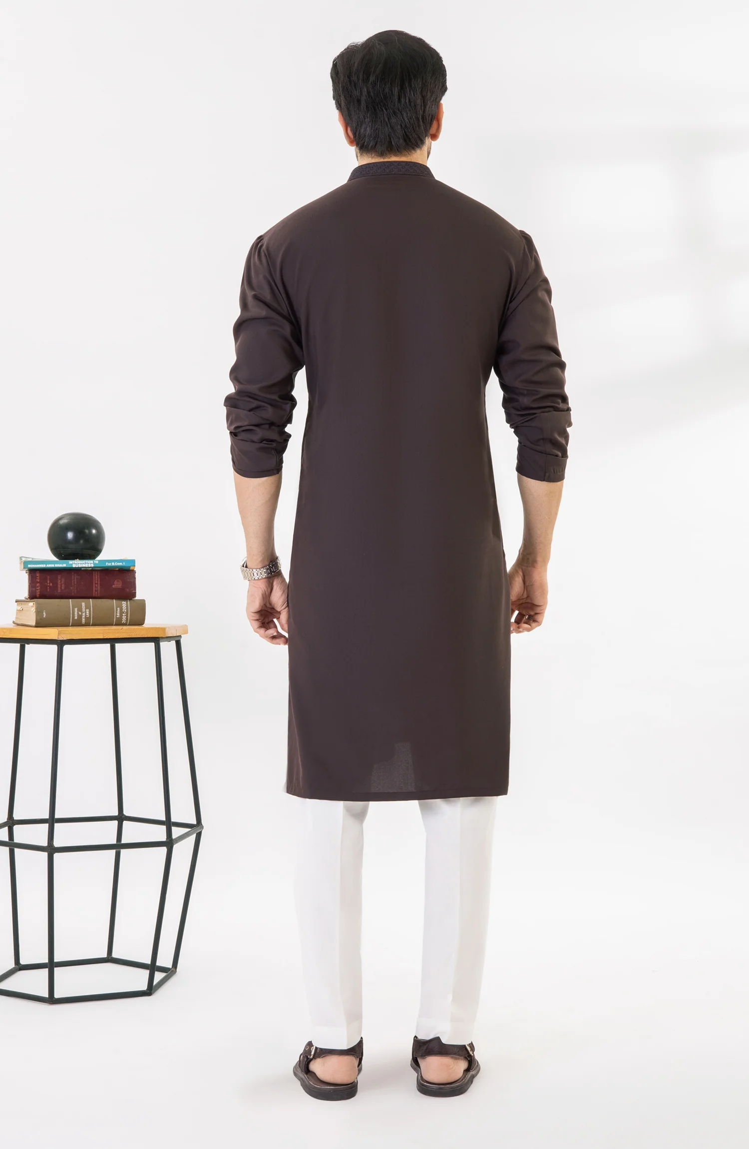 BURGUNDY SEMI FORMAL KURTA - Image 3