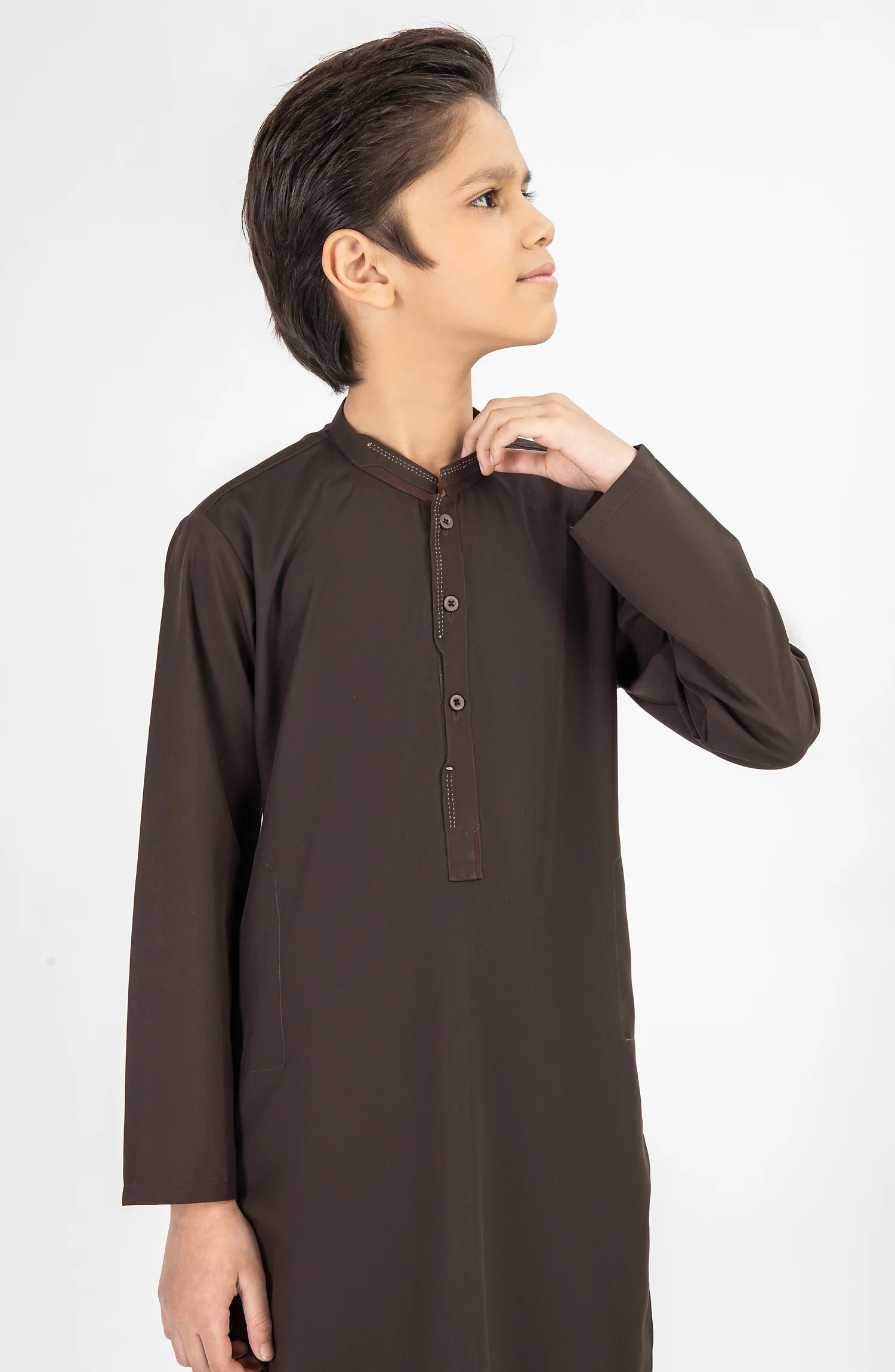 BURNT AMBER KAMEEZ SHALWAR - Image 2