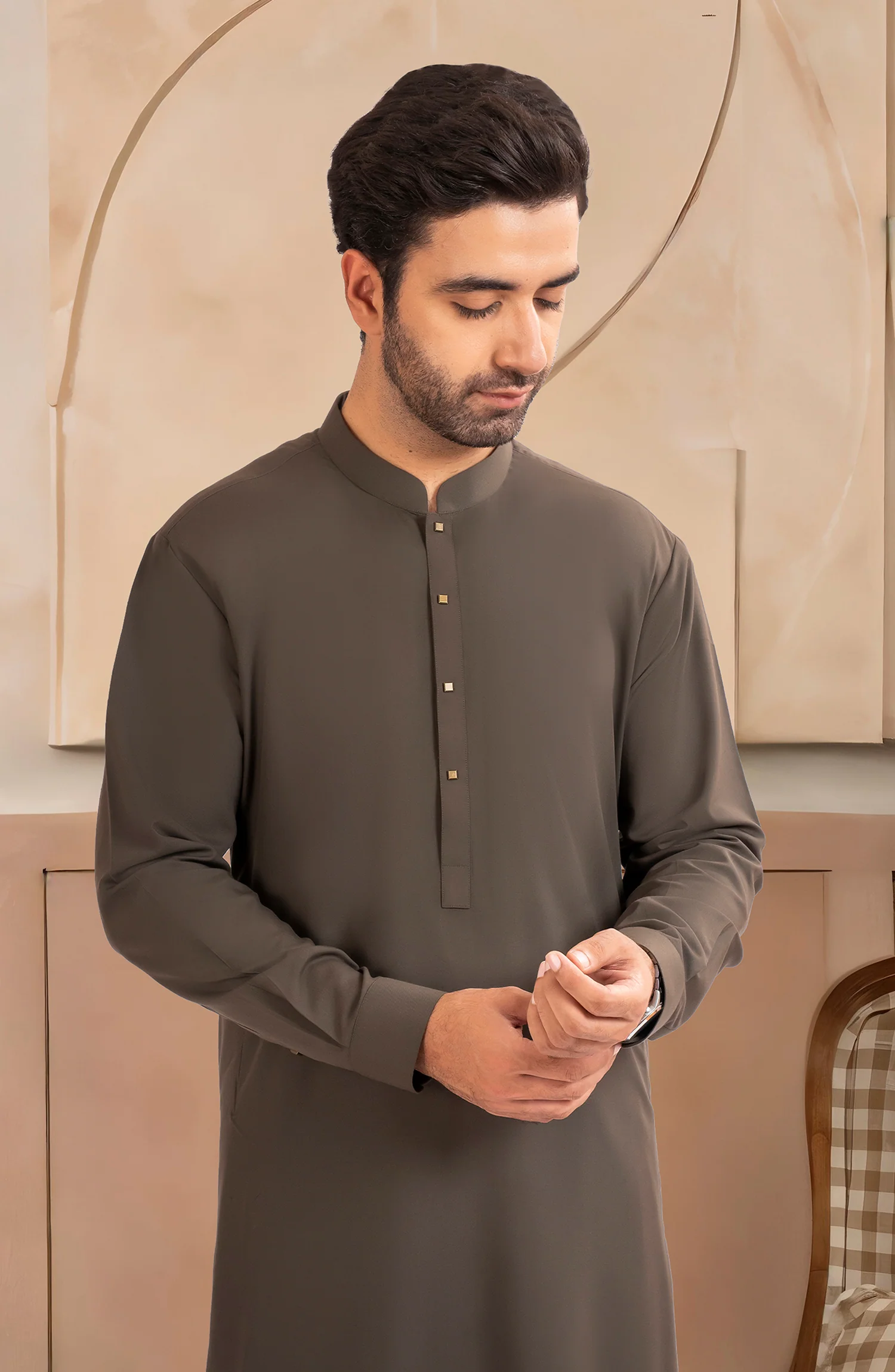 CARGO-GREEN BLENDED KAMEEZ SHALWAR - Image 5