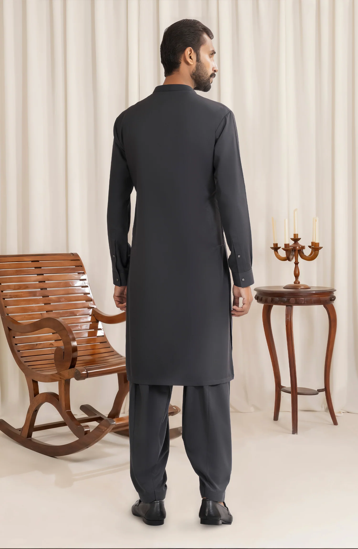 CHARCOAL BLENDED KAMEEZ SHALWAR - Image 6