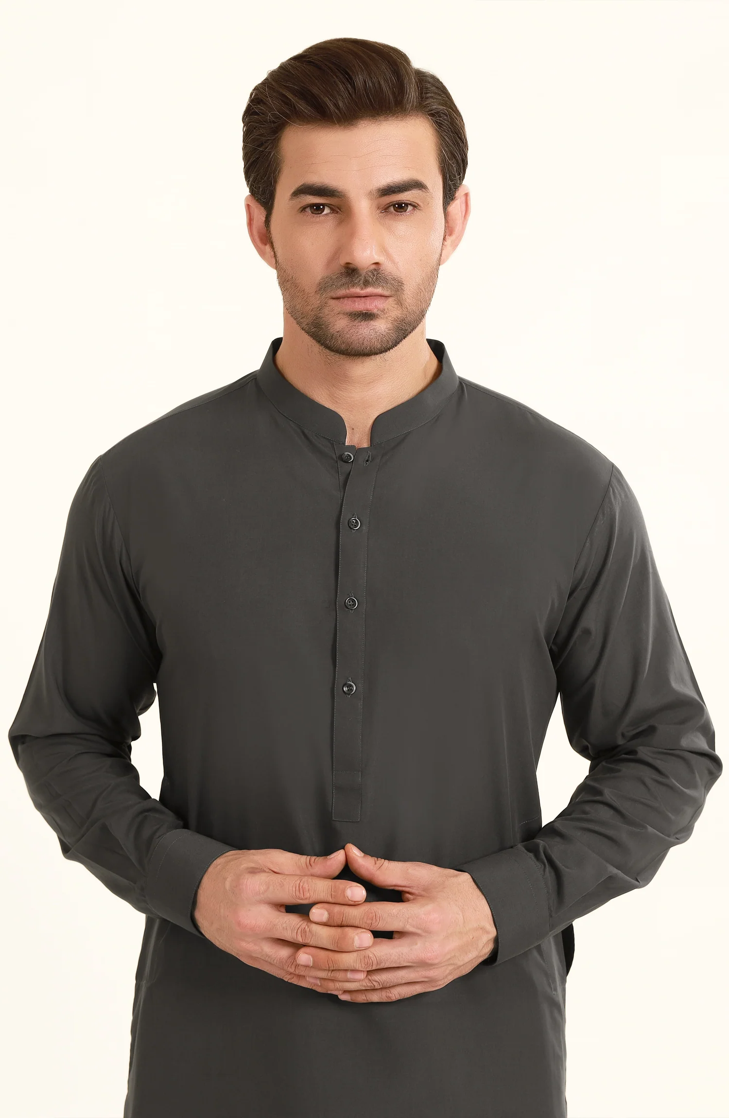 CHARCOAL BLENDED KAMEEZ SHALWAR - Image 3