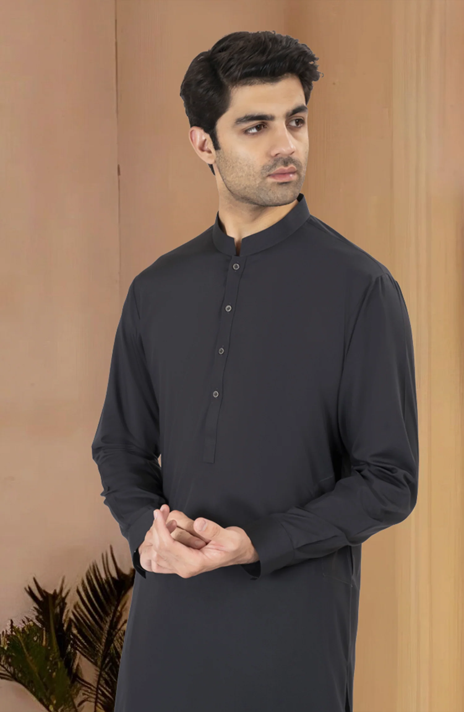 CHARCOAL BLENDED KAMEEZ SHALWAR - Image 4