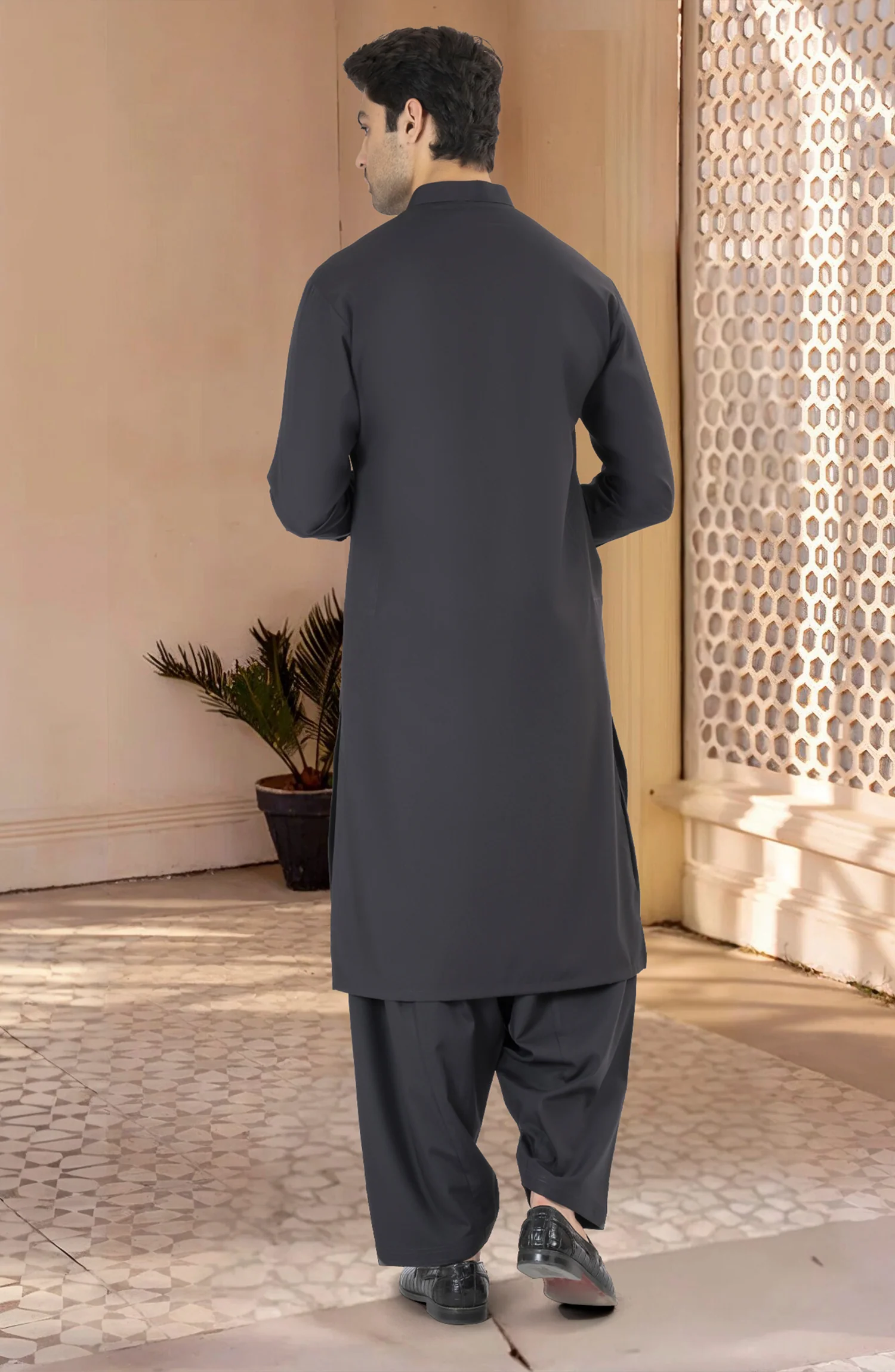 CHARCOAL BLENDED KAMEEZ SHALWAR - Image 6