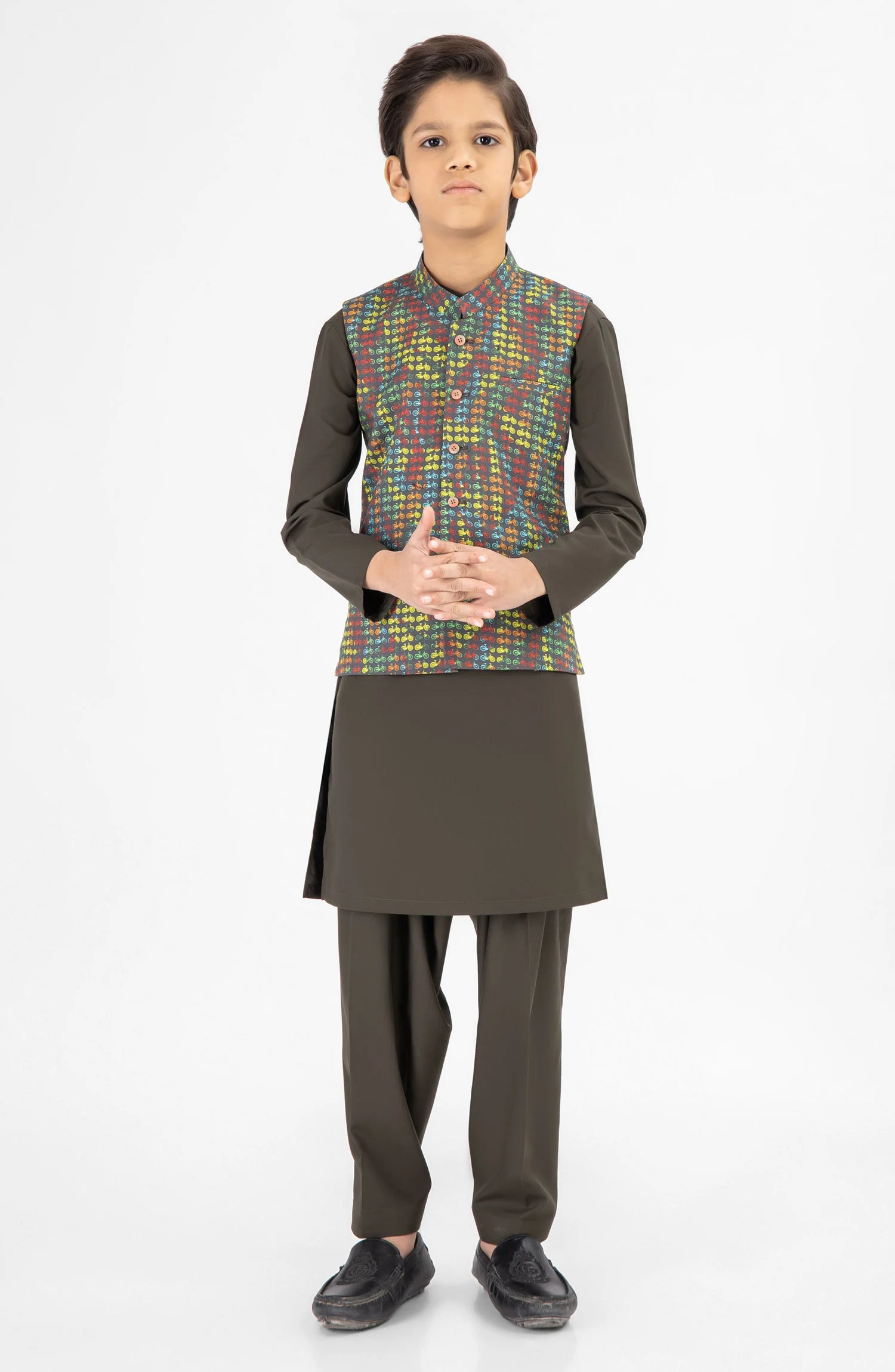 CHARCOAL PRINTED WAIST COAT - Image 4