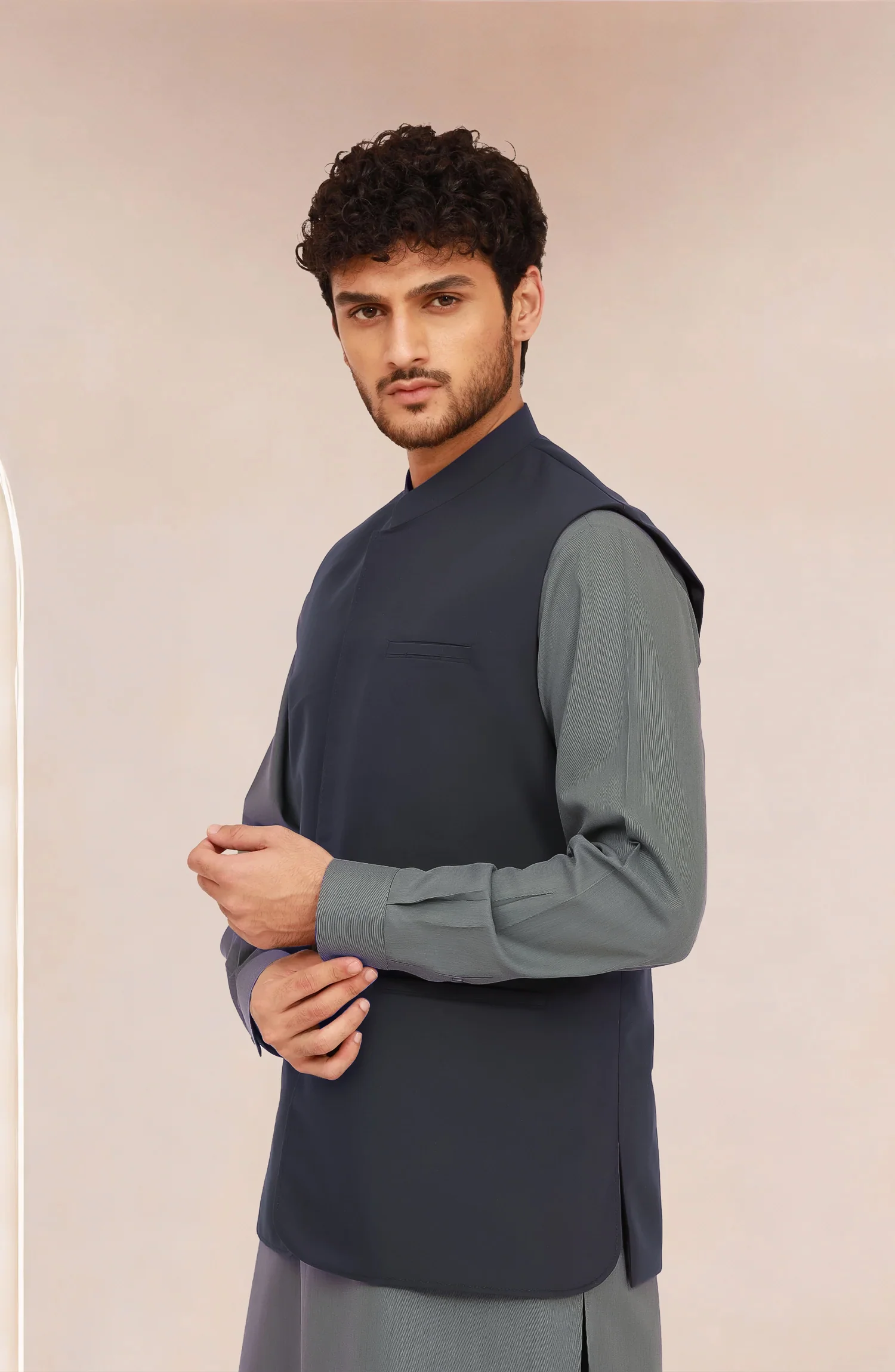 CHARCOAL SUITING WAISTCOAT - Image 2